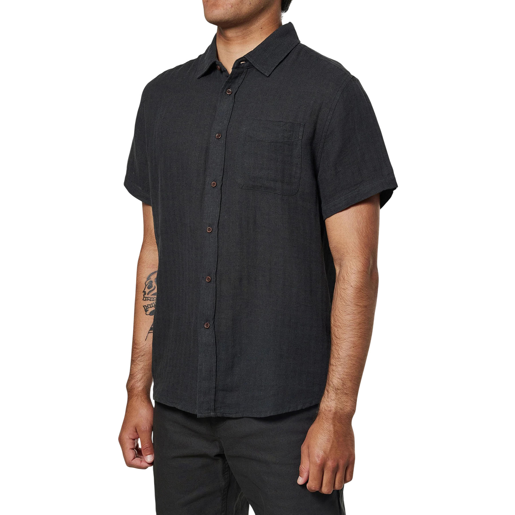 Katin-Alan-Solid-Short-Sleeve-Button-Up-Shirt---Men-s-Black-Wash