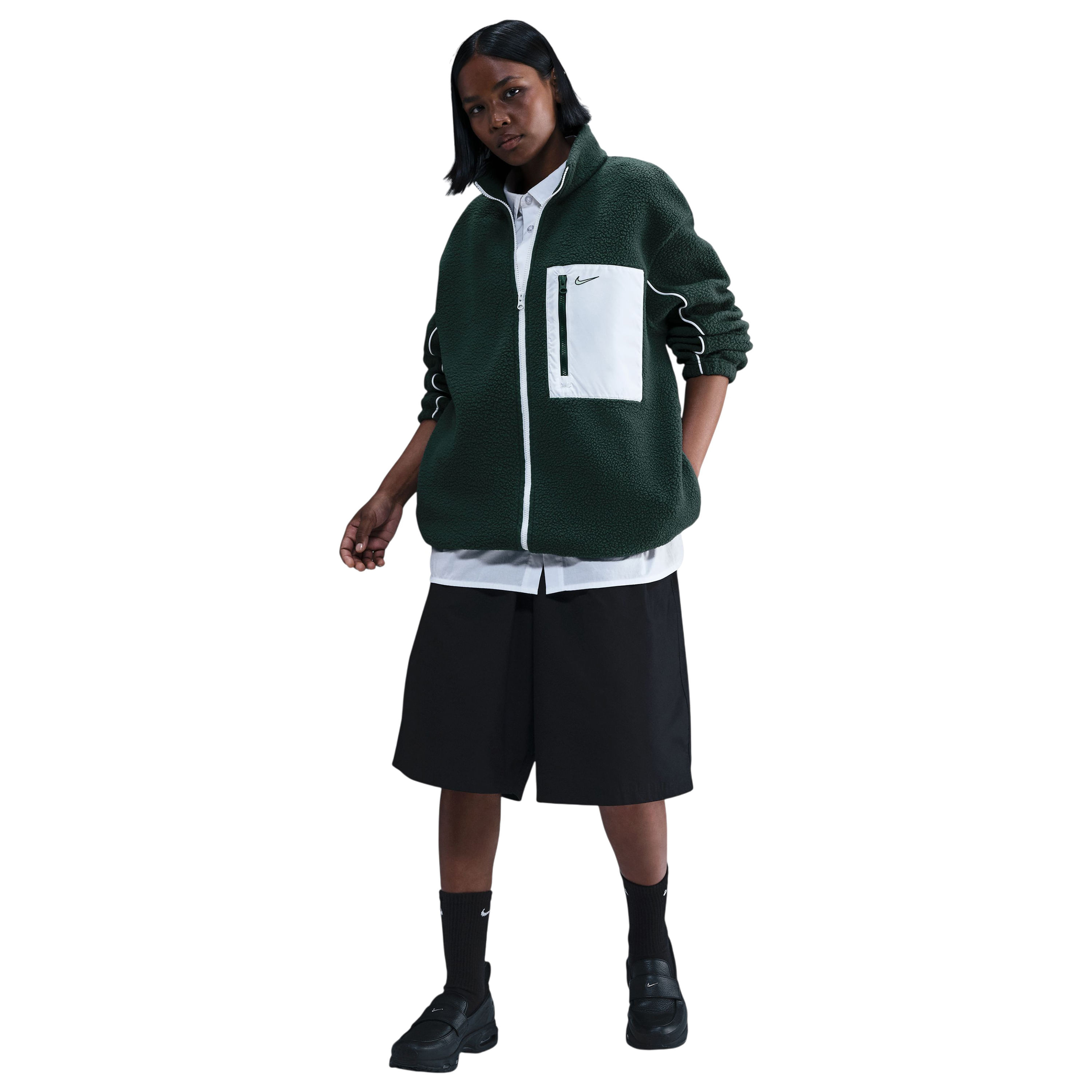 Nike Sportswear Sherpa Logo Full-Zip Jacket - Women's - Als.com