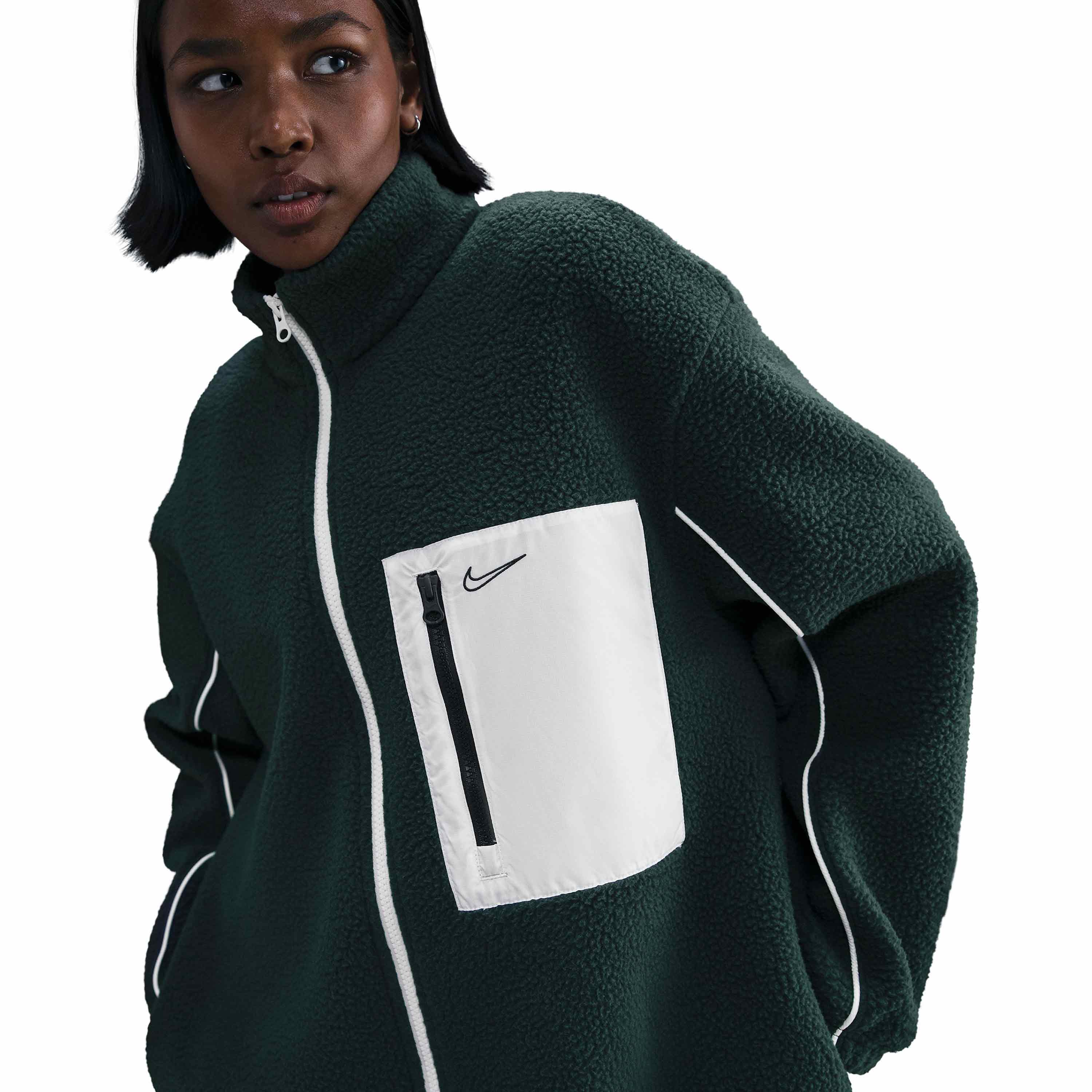 Nike Sportswear Sherpa Logo Full-Zip Jacket - Women's - Als.com