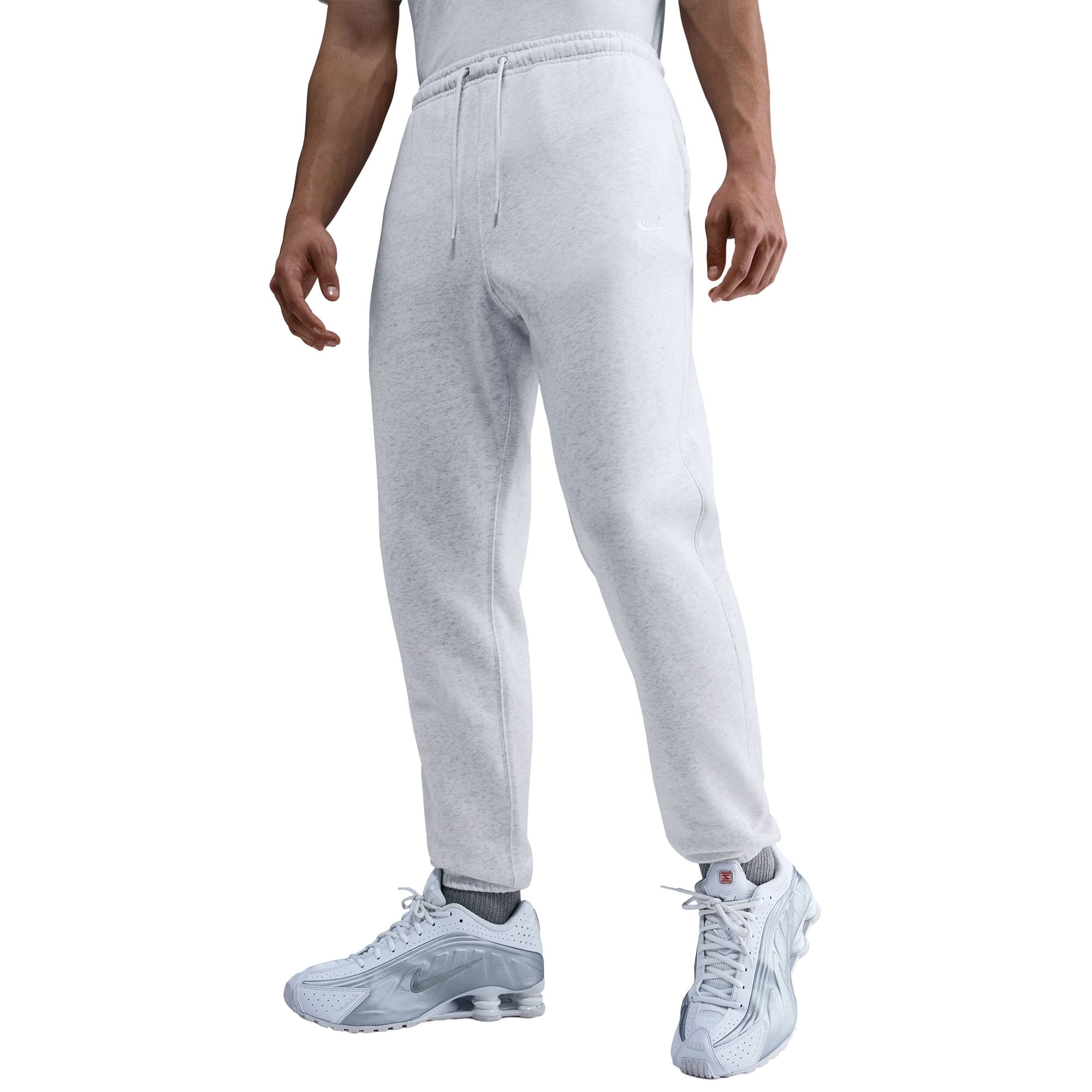 Nike-Club-Cuffed-Brushed-Fleece-Pant---Men-s-Birch-Heather---White---White