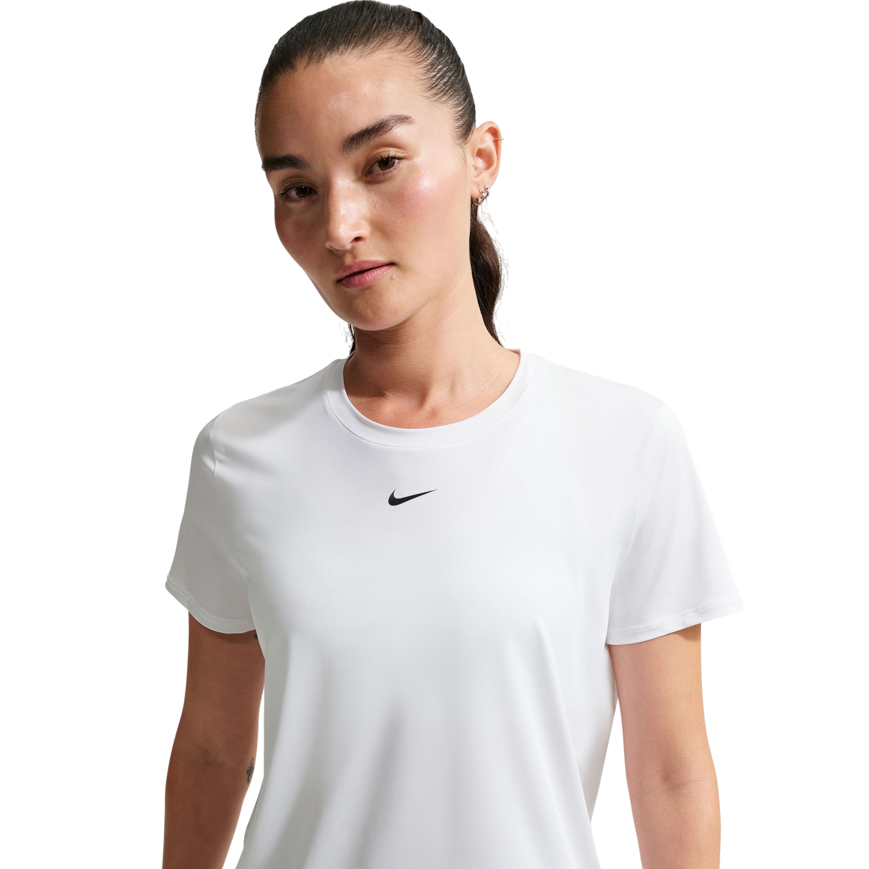 nike dri fit top white