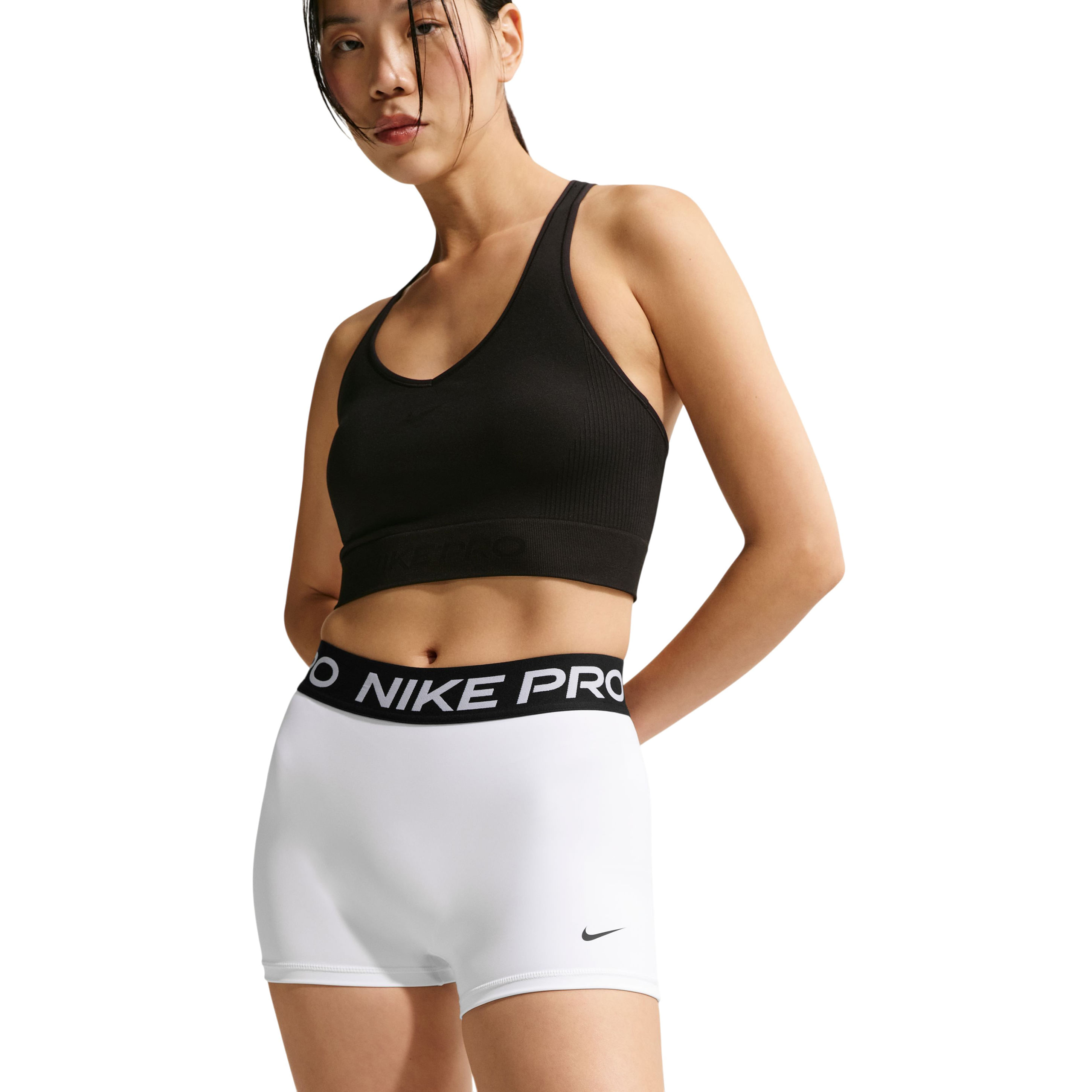 Nike-Pro-Dri-FIT-365-Mid-Rise-3--Biker-Short---Women-s-White---Black---Black