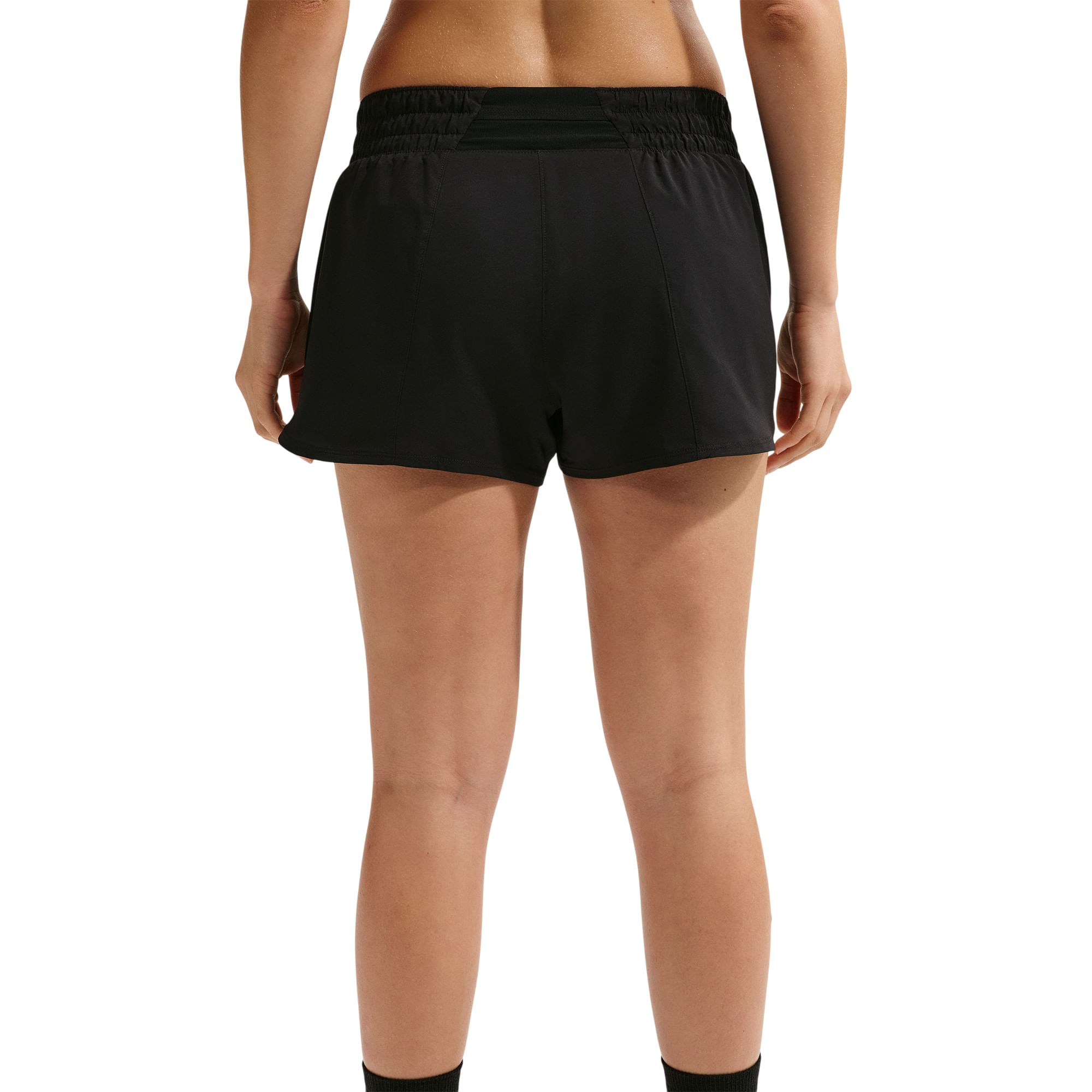 Nike One Dri-FIT Mid-Rise 3" Brief-Lined Shorts - Women's - Black / White S 3" Inseam