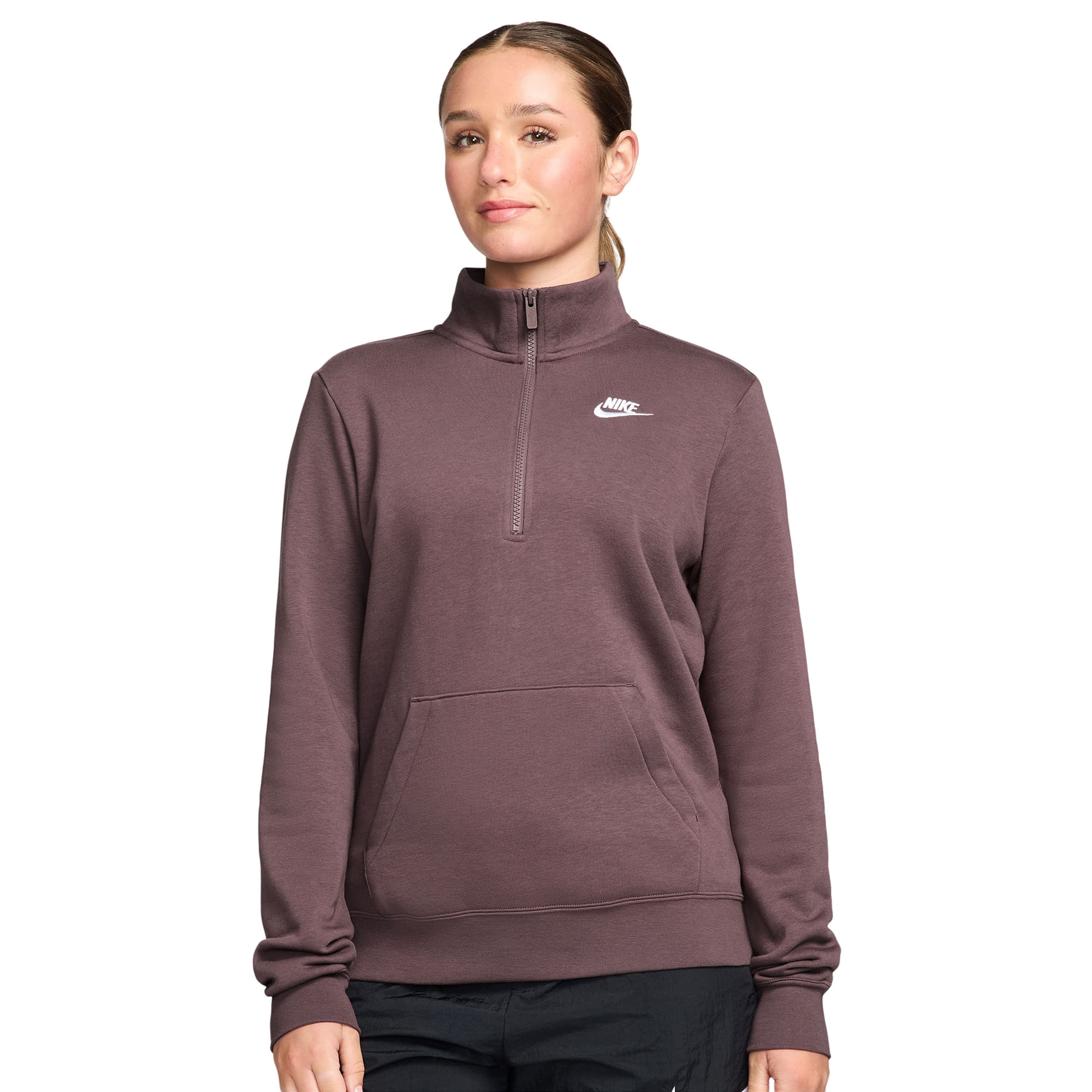 Nike-Sportswear-Club-Fleece-Half-Zip-Sweatshirt---Women-s-Tattoo---White