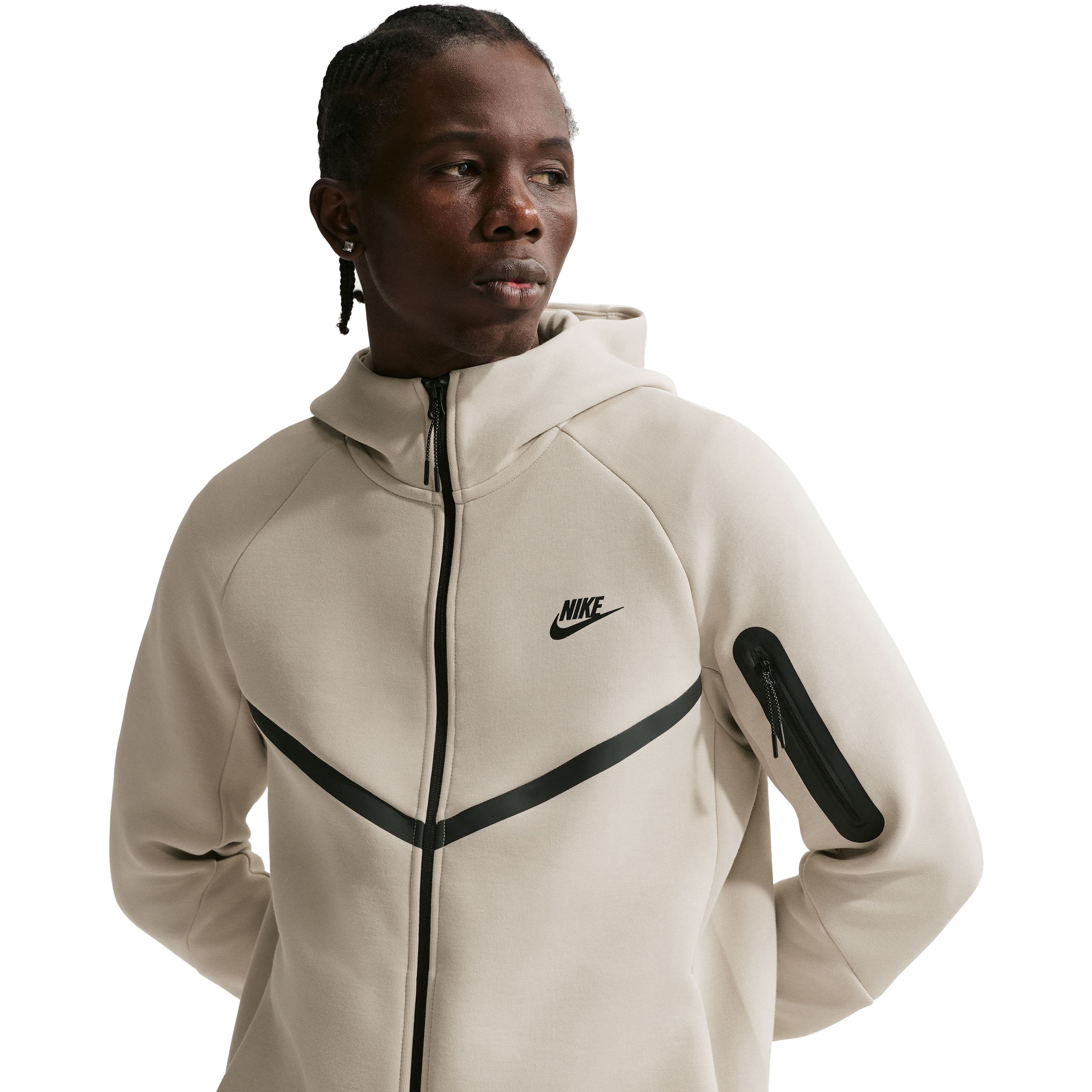Nike-Tech-Fleece-Full-Zip-Windrunner-Hoodie---Men-s-Cream-II---Black