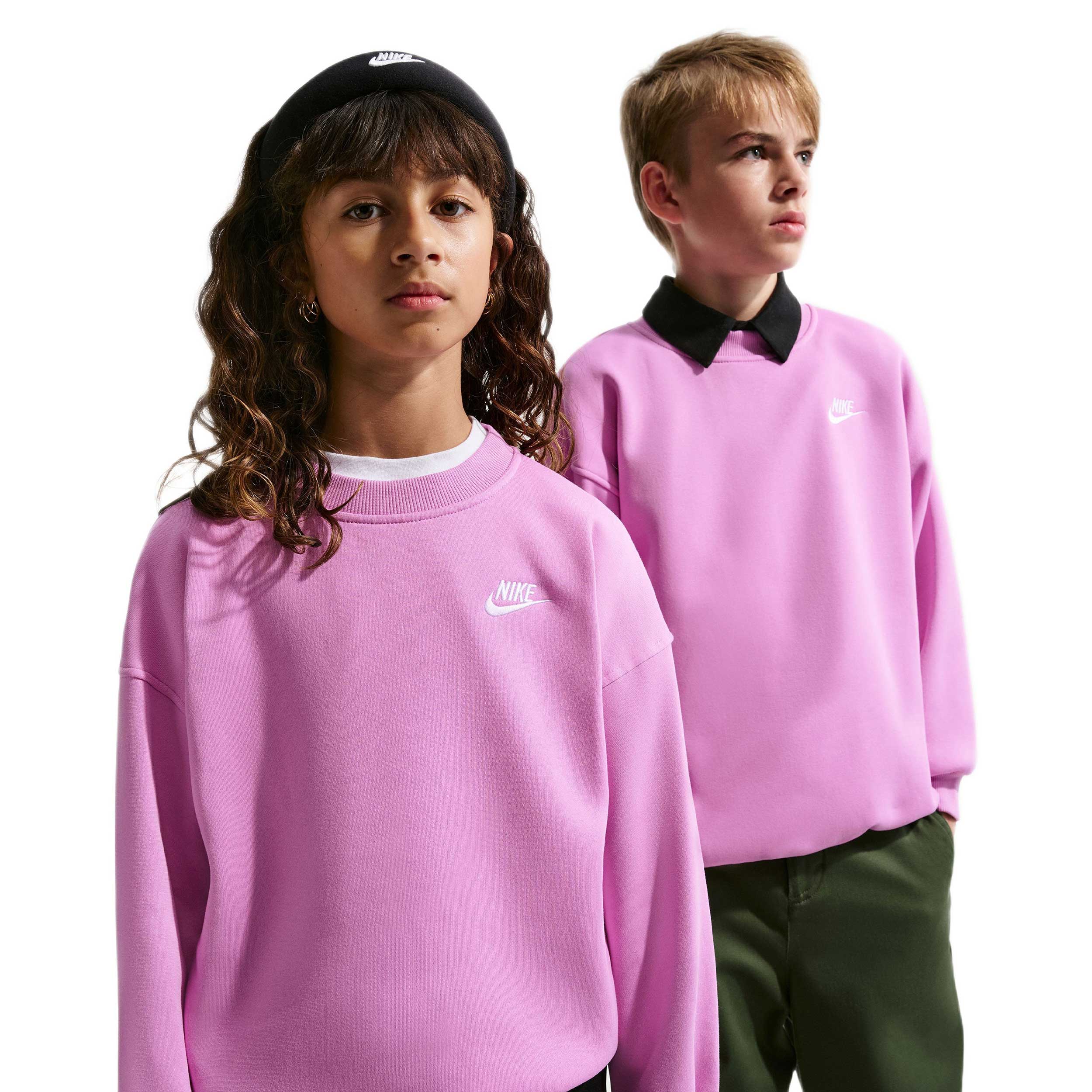 Nike-Sportswear-Club-Fleece-Oversized-Sweatshirt---Youth-Light-Magenta---Light-Magenta---White