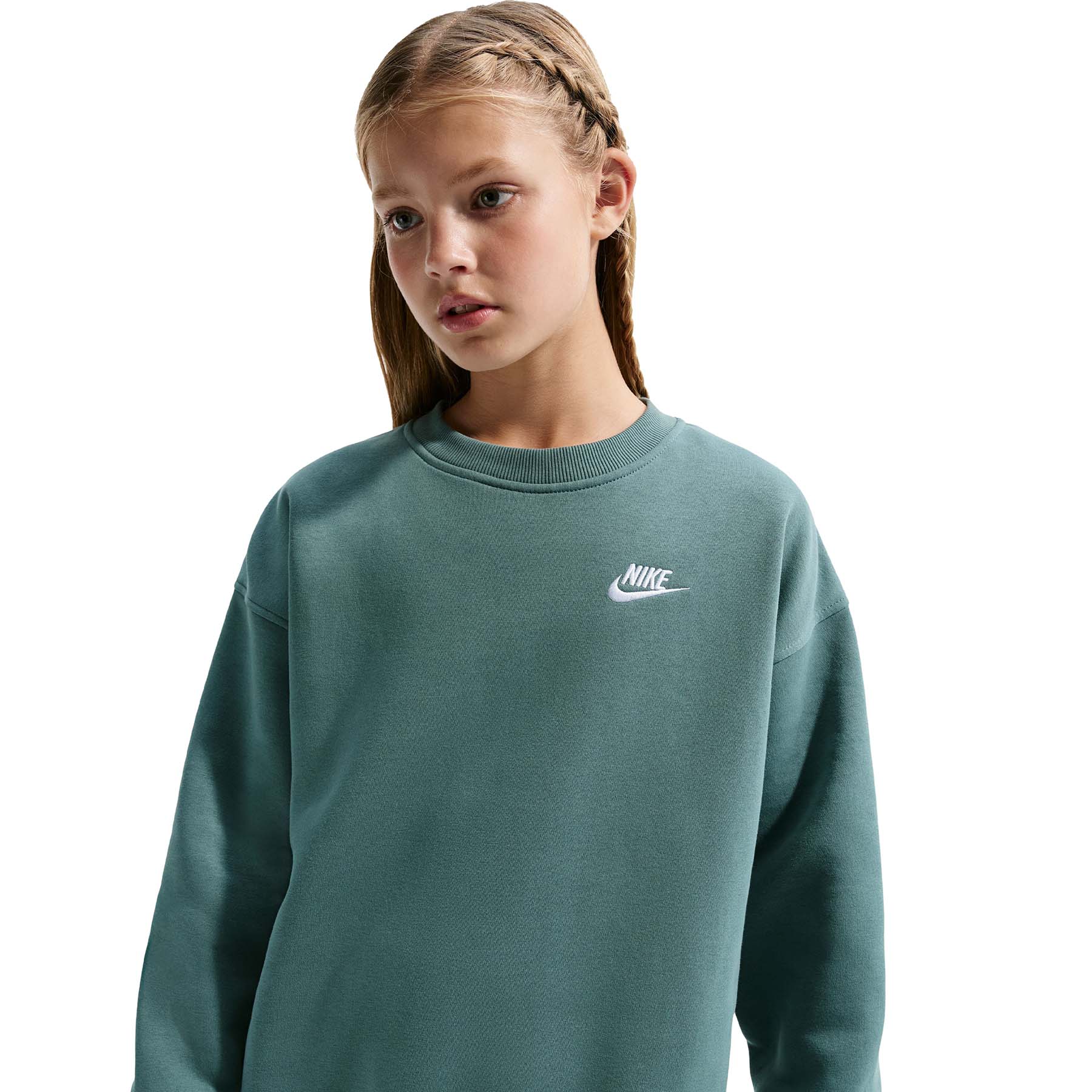 Nike-Sportswear-Club-Fleece-Oversized-Sweatshirt---Youth-Mineral-Slate---Mineral-Slate---White