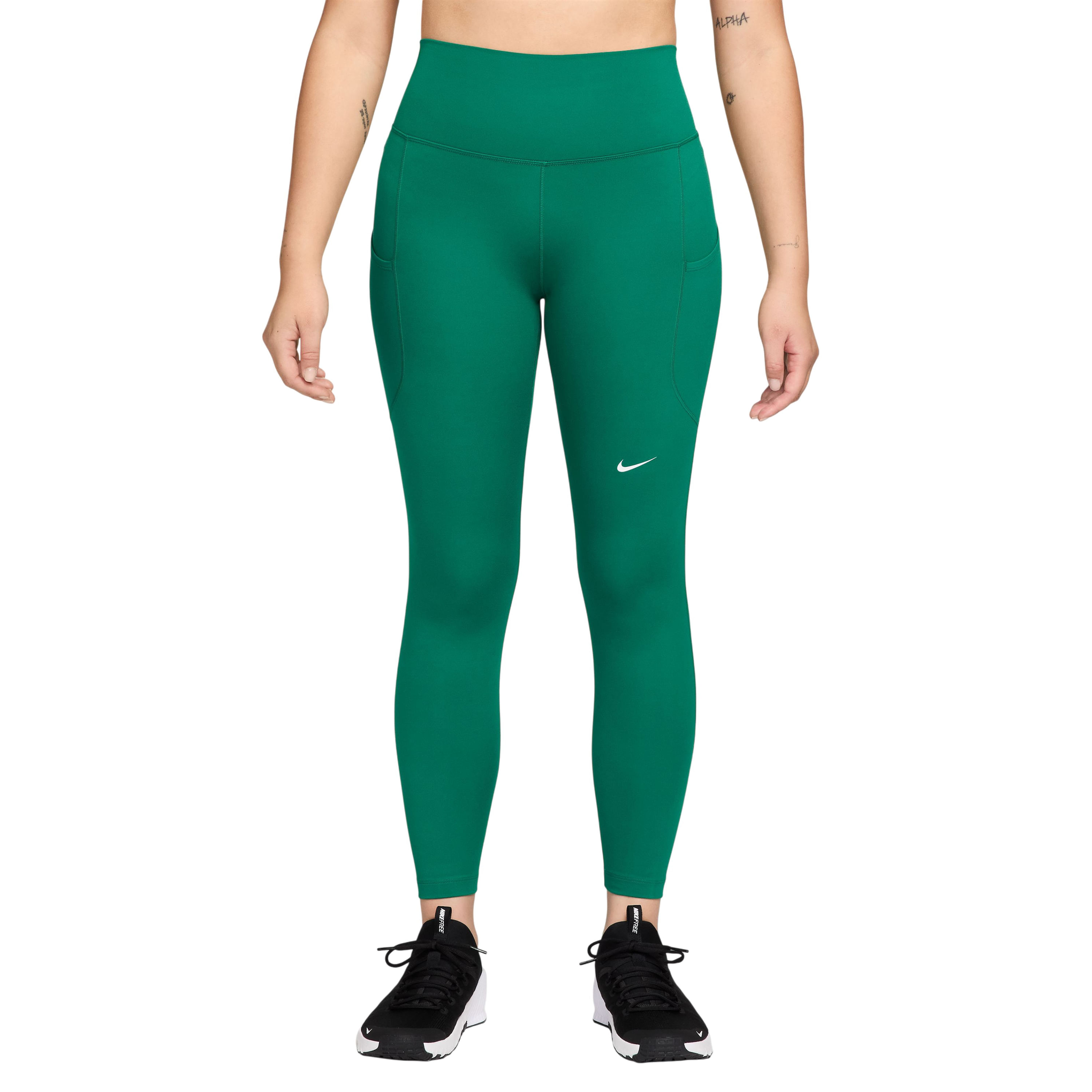 Nike-One-High-Waisted-7-8-Leggings-with-pockets---Women-s-Malachite---White