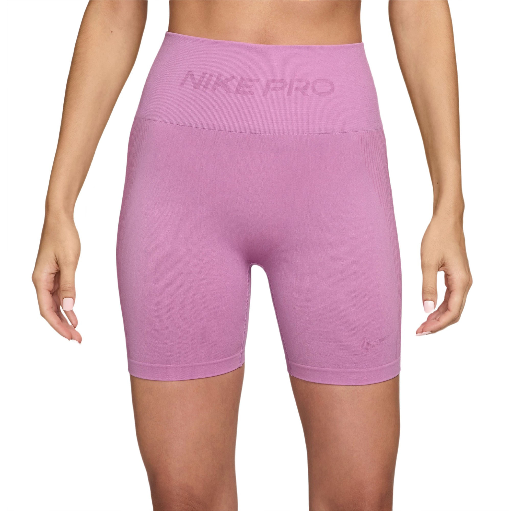 Nike-Pro-Dri-FIT-Seamless-High-Waisted-5--Biker-Short---Women-s-Light-Magenta