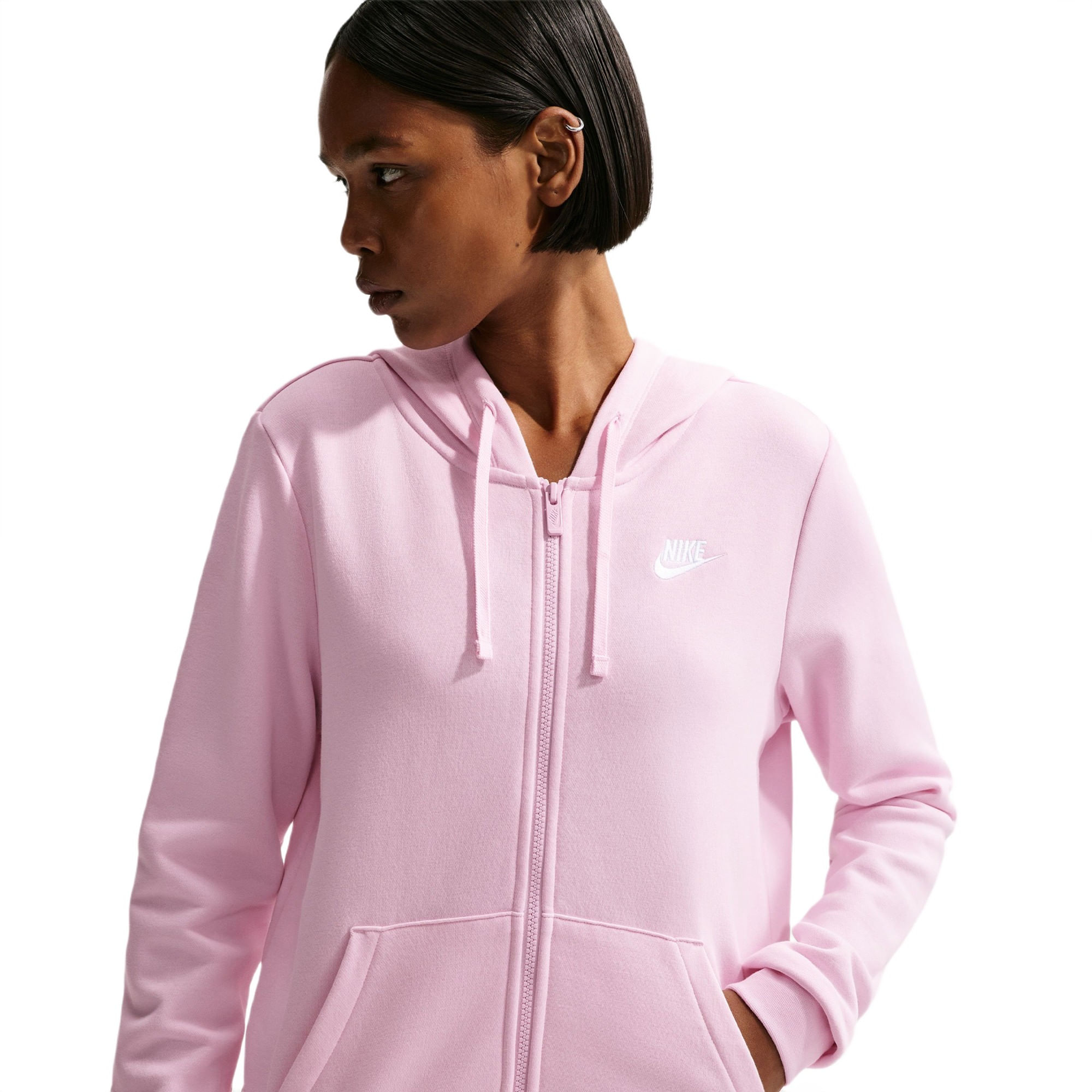 Nike-Sportswear-Club-Fleece-Full-Zip-Hoodie---Women-s-Pink-Foam---White