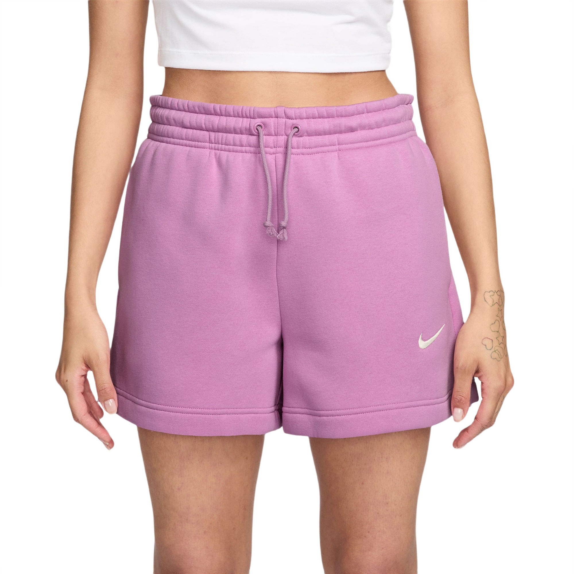 Nike-Sportswear-Phoenix-Fleece-Mid-Rise-4--Short---Women-s-Light-Magenta---Sail