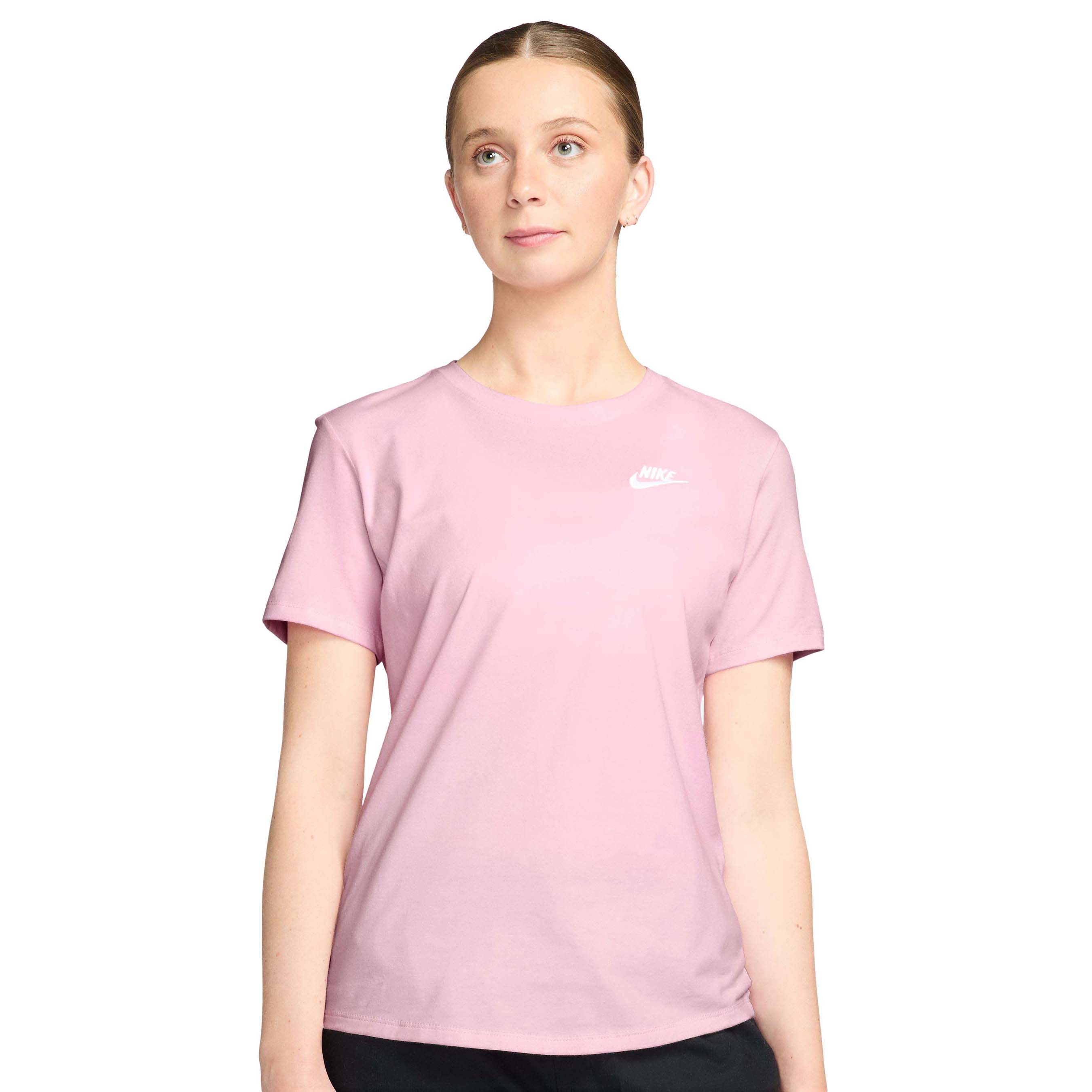 Nike-Sportswear-Club-Essentials-T-Shirt---Women-s-Pink-Foam---White