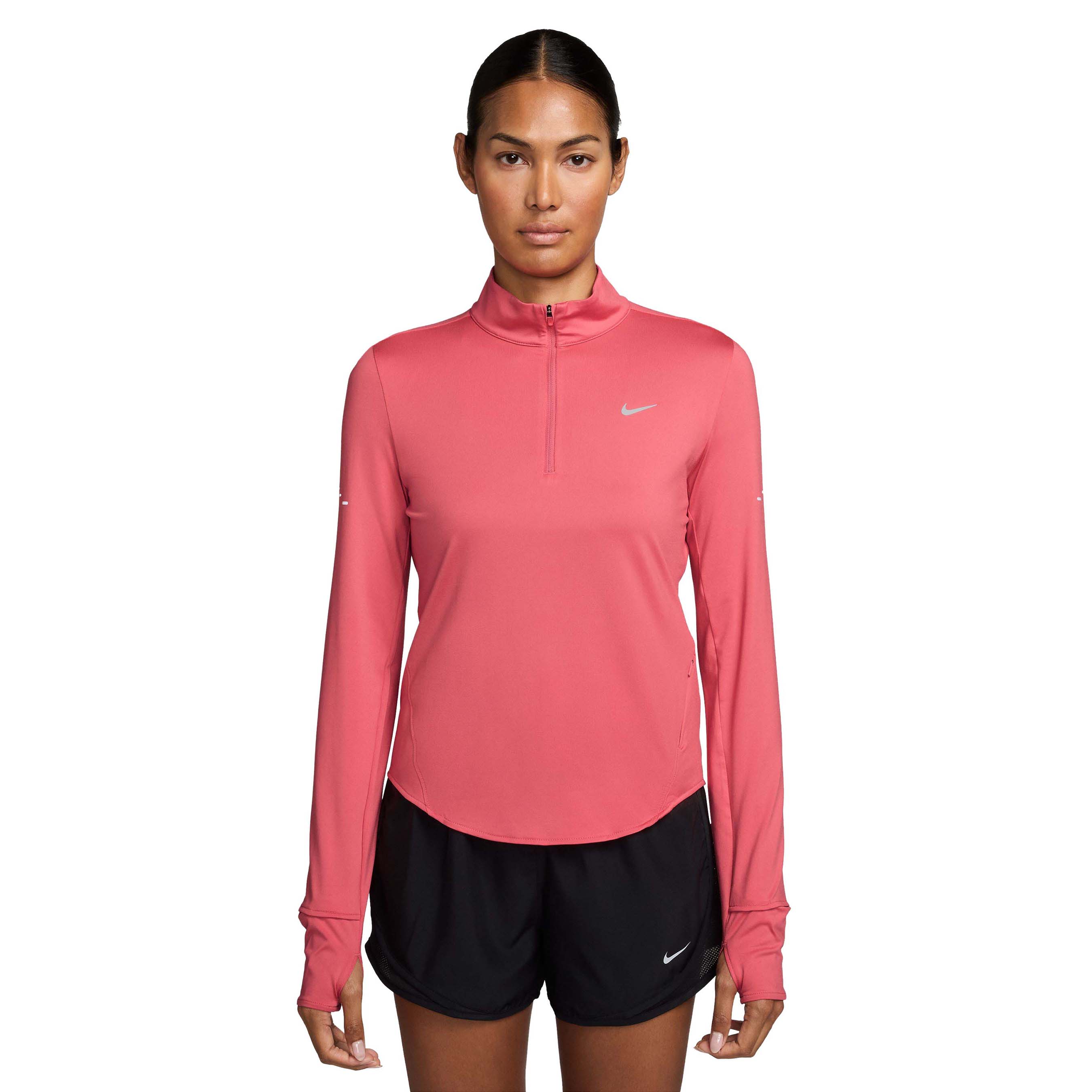 Nike-Swift-Dri-FIT-UV-1-4-Zip-Running-Top---Women-s-Sea-Coral---Reflective-Silver