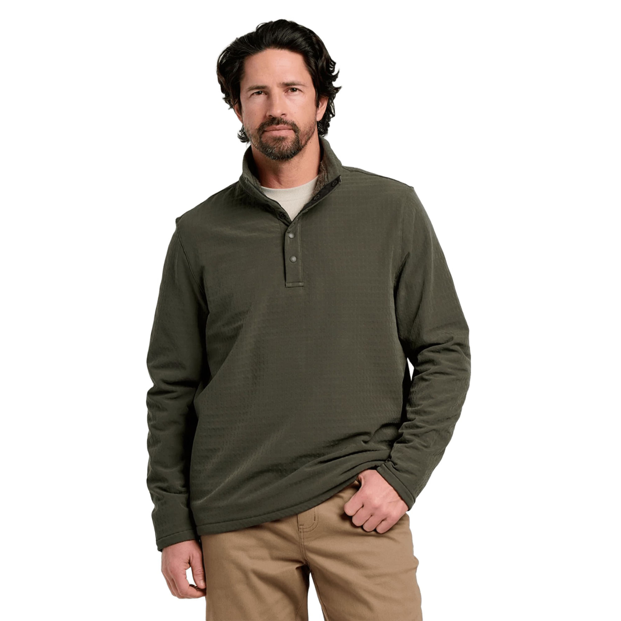 Free-Fly-Gridback-Fleece-Snap-Pullover---Men-s-Dark-Olive