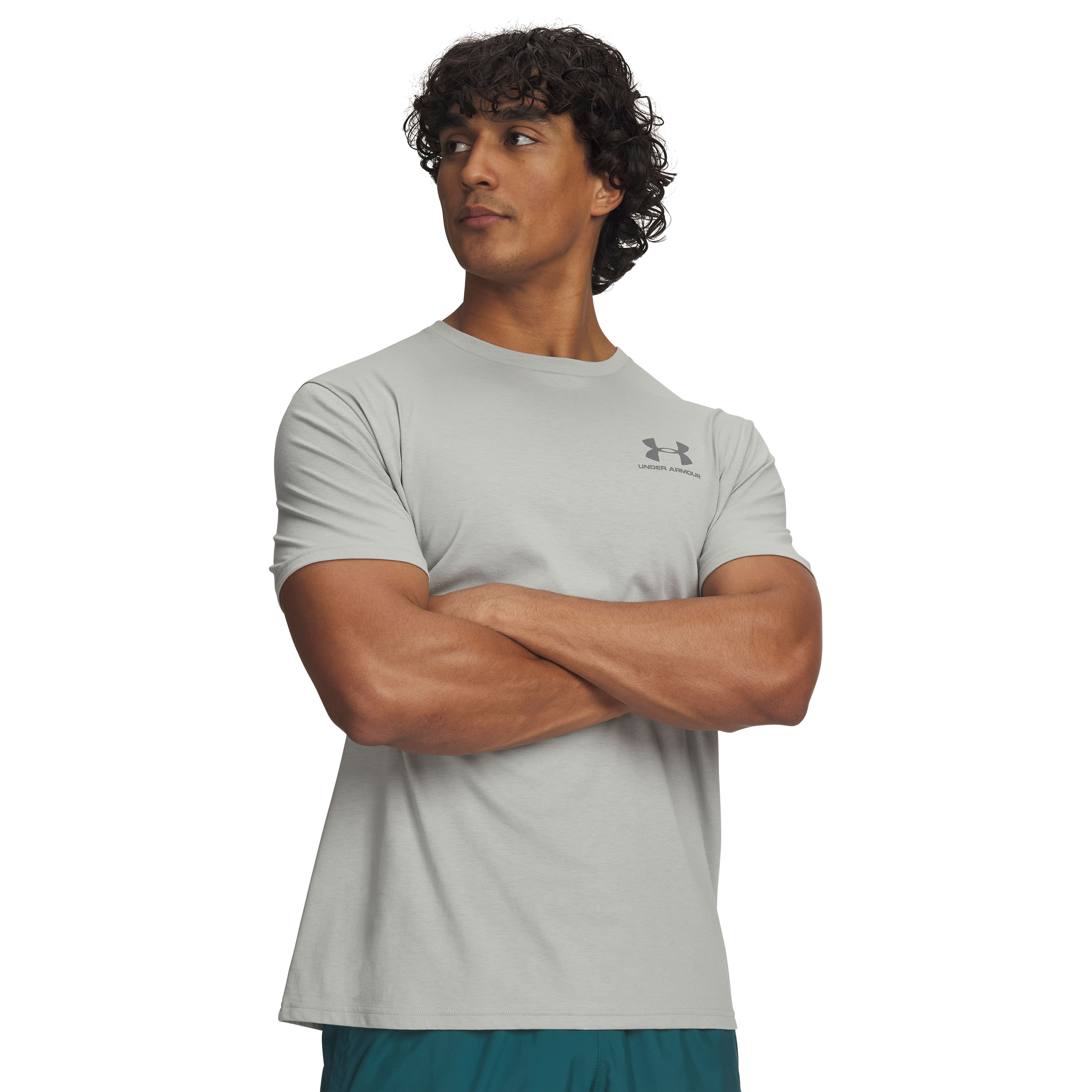 Under-Armour-Sportstyle-Left-Chest-T-Shirt-Titanium---Clay-Green