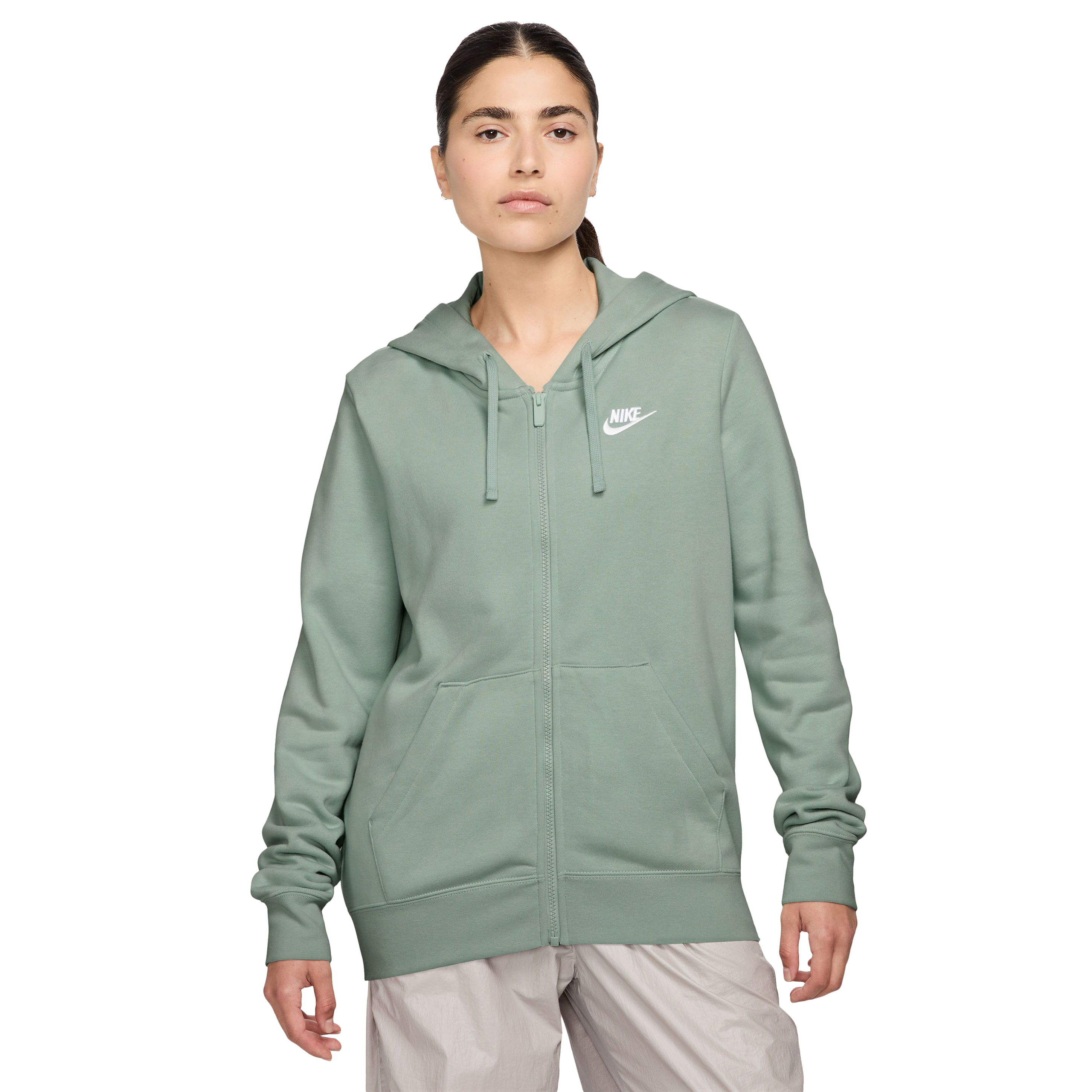 Nike-Sportswear-Club-Fleece-Full-Zip-Hoodie---Women-s-Steam---White