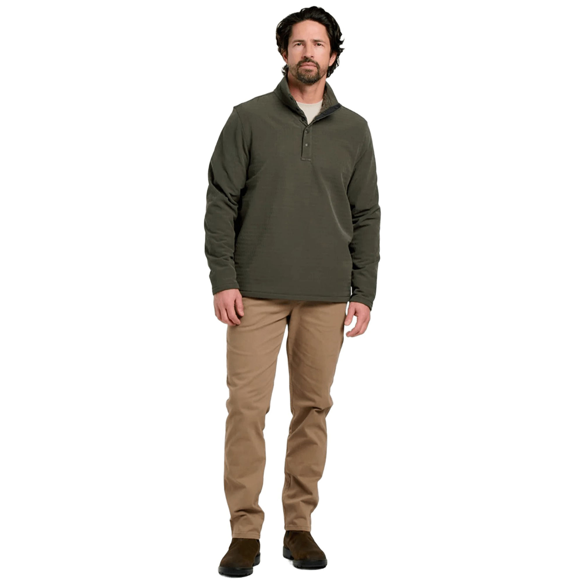 Free-Fly-Gridback-Fleece-Snap-Pullover---Men-s-Dark-Olive