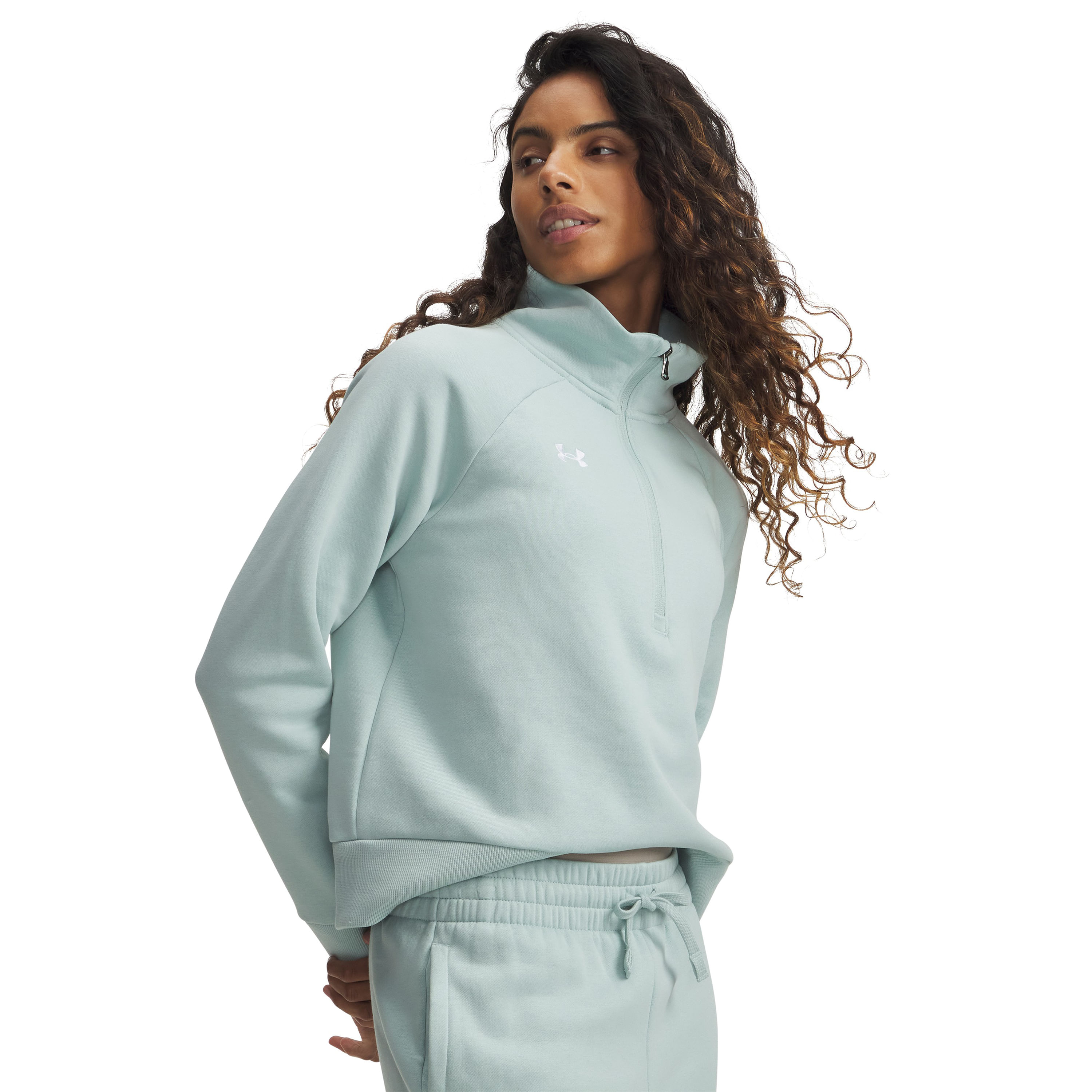 Under-Armour-Rival-Fleece-1-2-Zip-Jacket---Women-s-Enamel-Blue---White