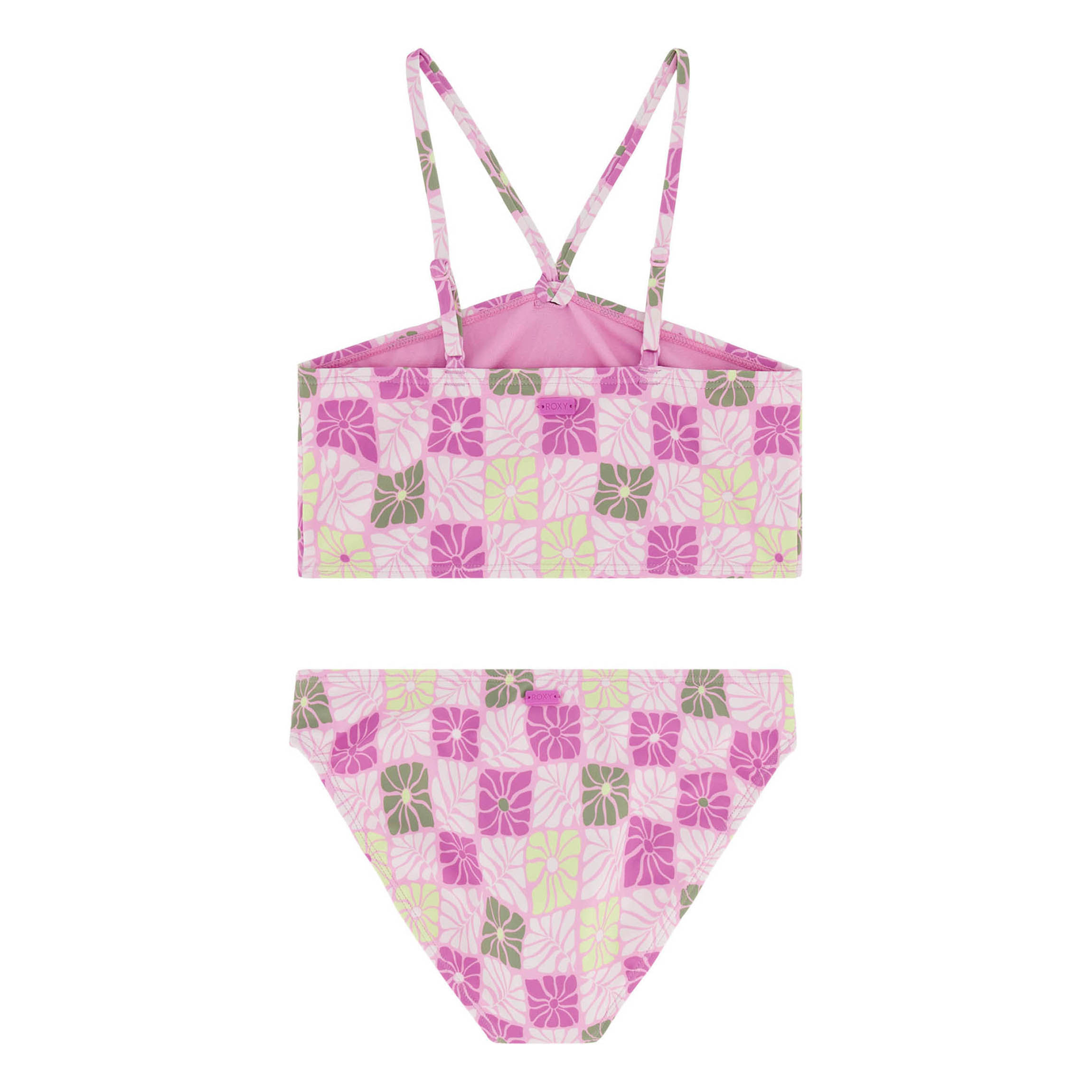 Roxy-Floral-Check-Bikini-Set---Girls--Lilac-Chiffon