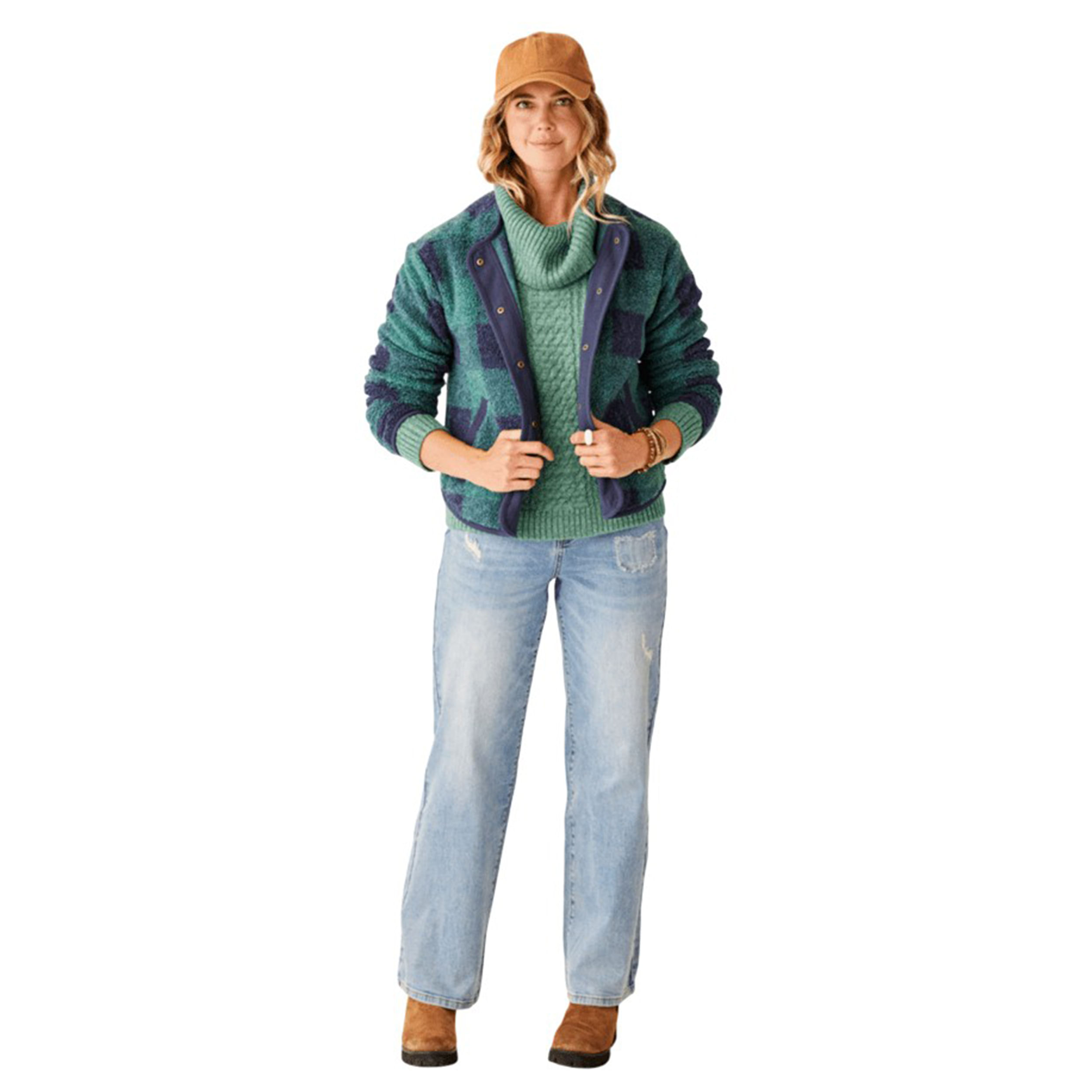 Carve-Designs-Posie-Boucle-Jacket---Women-s-Forest-Plaid
