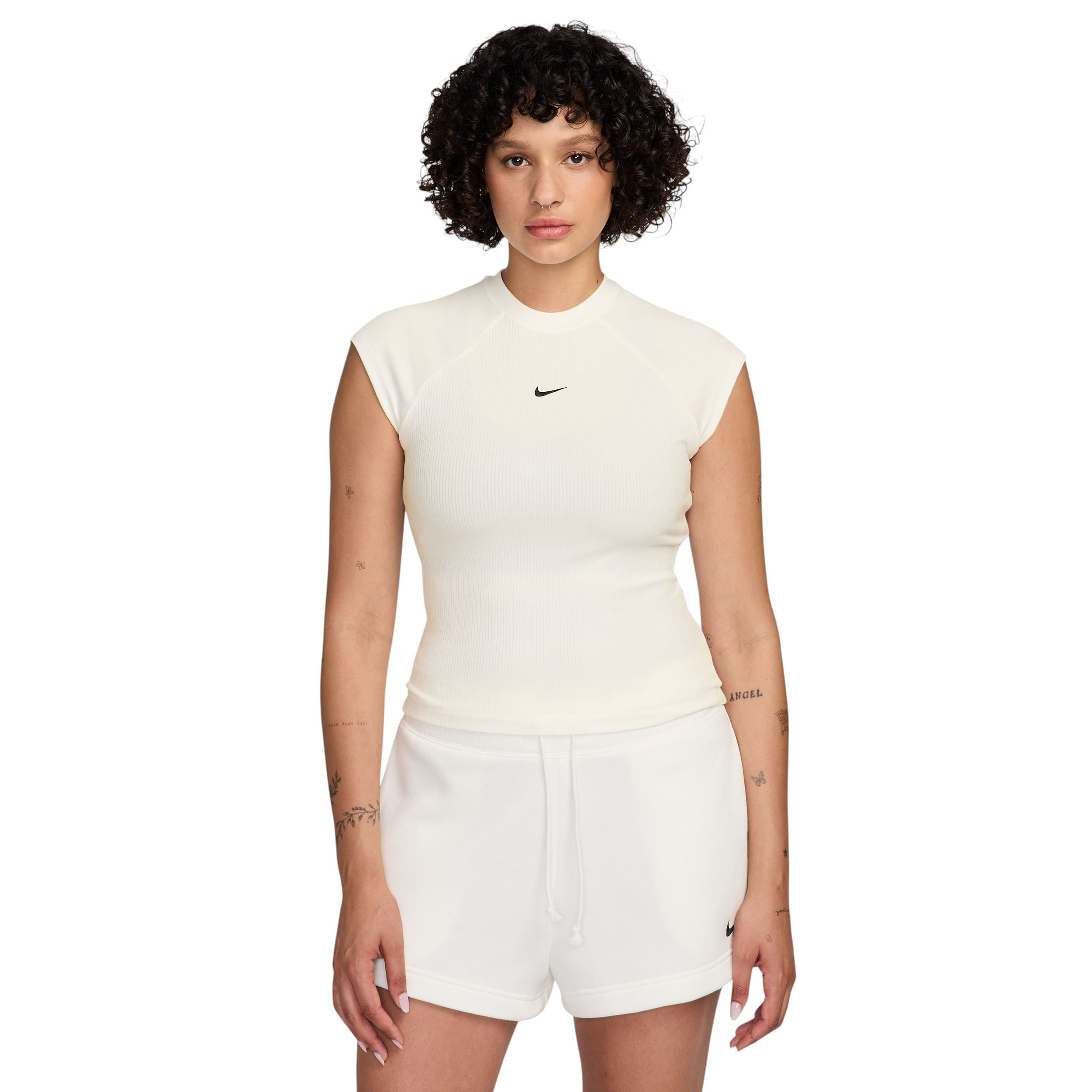 white nike air crop top