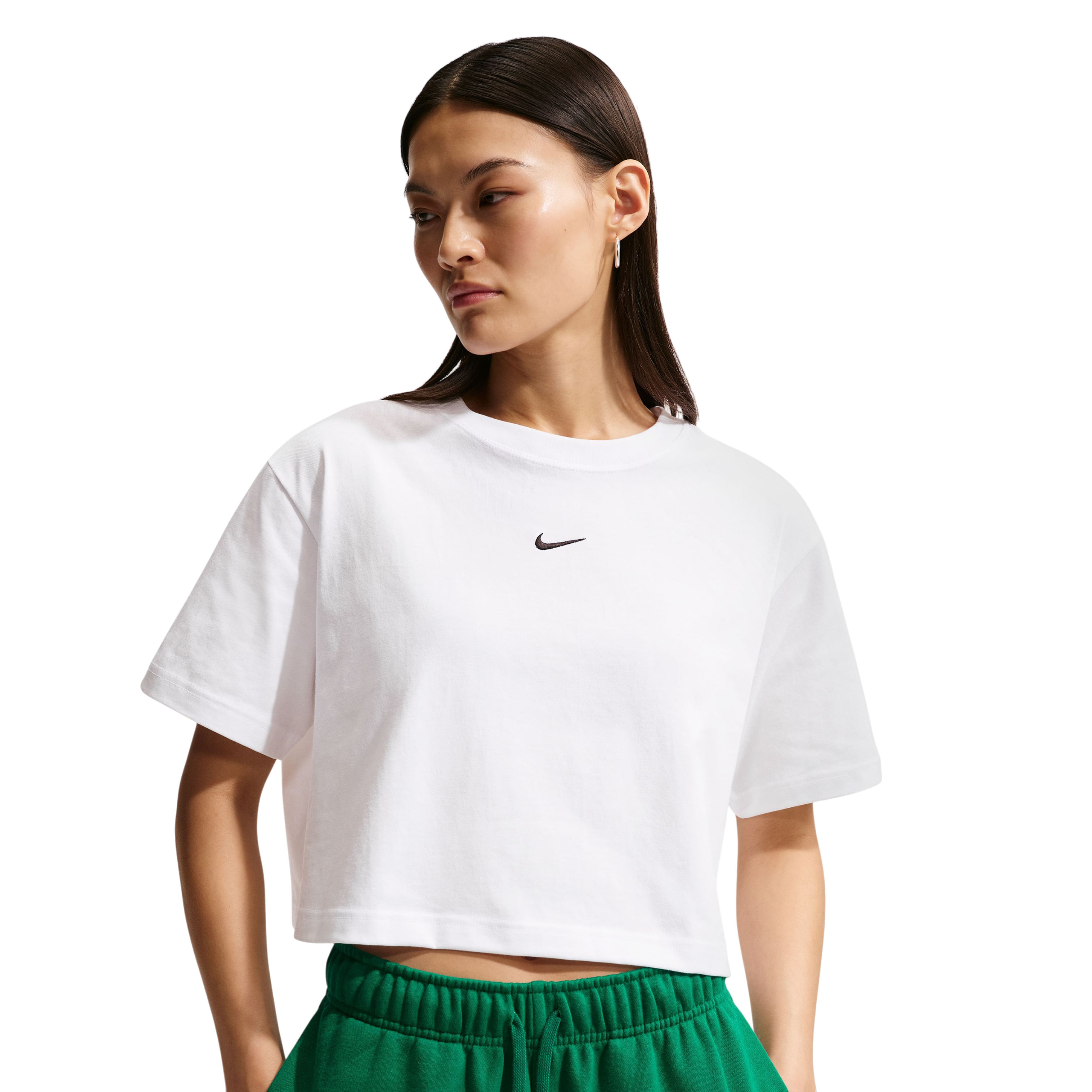 Nike-Sportswear-Classic-Crop-T-Shirt---Women-s-White---Black