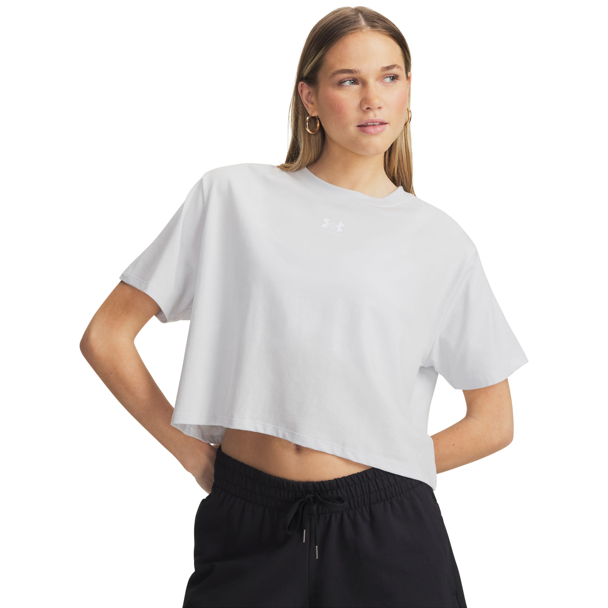Under-Armour-UA-Rival-Boxy-T-Shirt---Women-s-Distant-Gray-Medium-Heather---White