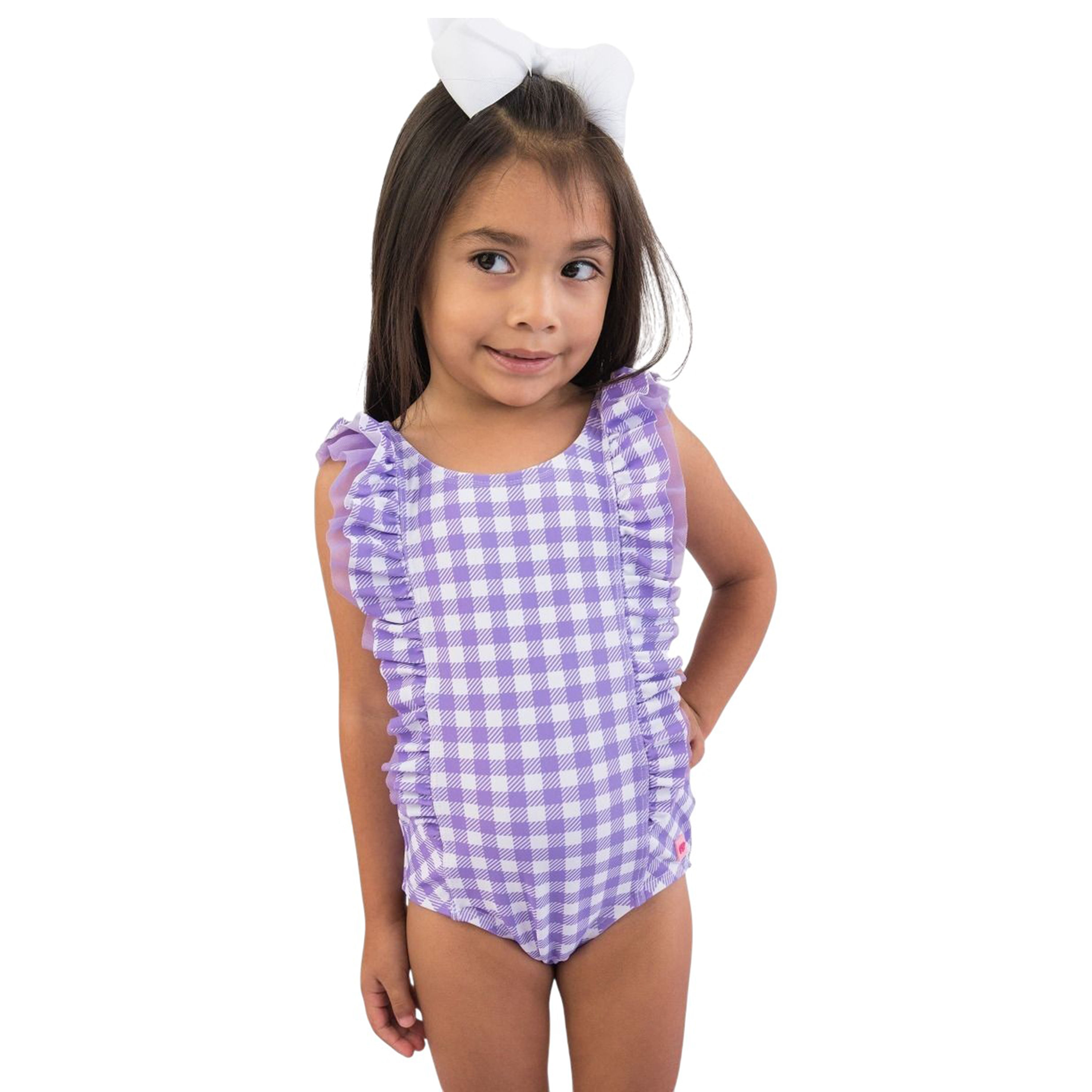 RuffleButts---RuggedButts-Waterfall-One-Piece-Swimsuit---Girls--Wisteria-Purple-Gingham