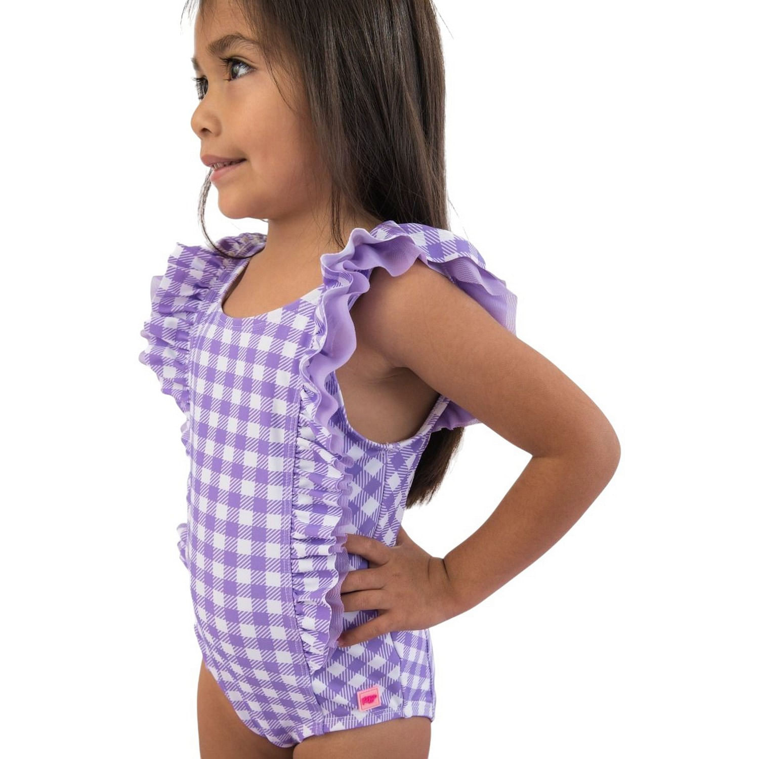 RuffleButts---RuggedButts-Waterfall-One-Piece-Swimsuit---Girls--Wisteria-Purple-Gingham