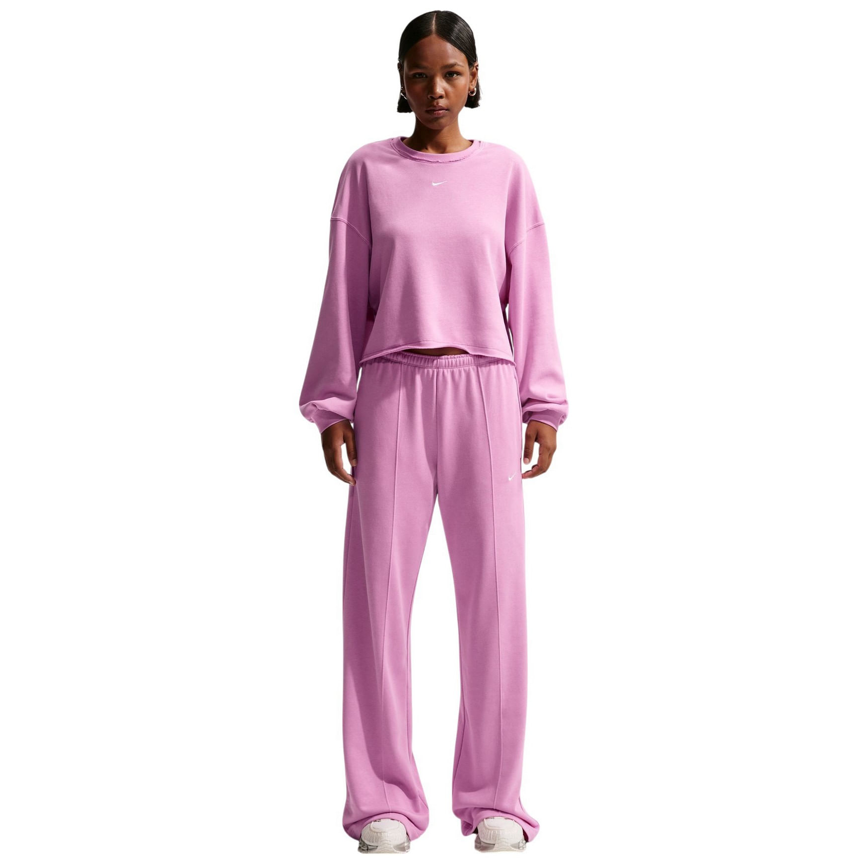 Nike-Sportswear-Chill-French-Terry-Crew-Shirt---Women-s-Light-Magenta---Sail