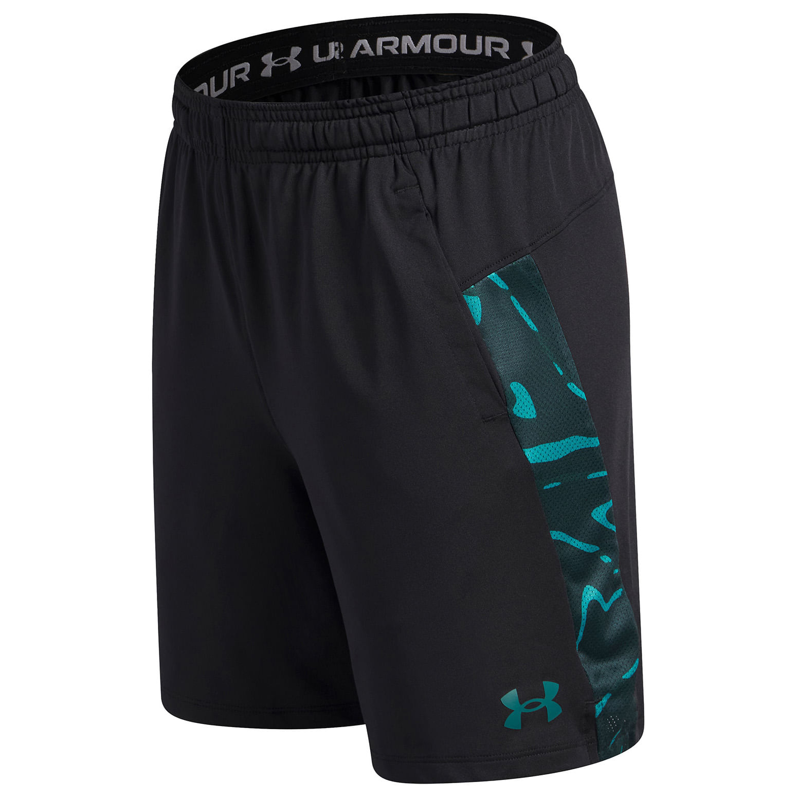 Under-Armour-UA-Tech-Vent-Print-Blocked-Short---Boys--Black---Rack-Green---Rack-Green
