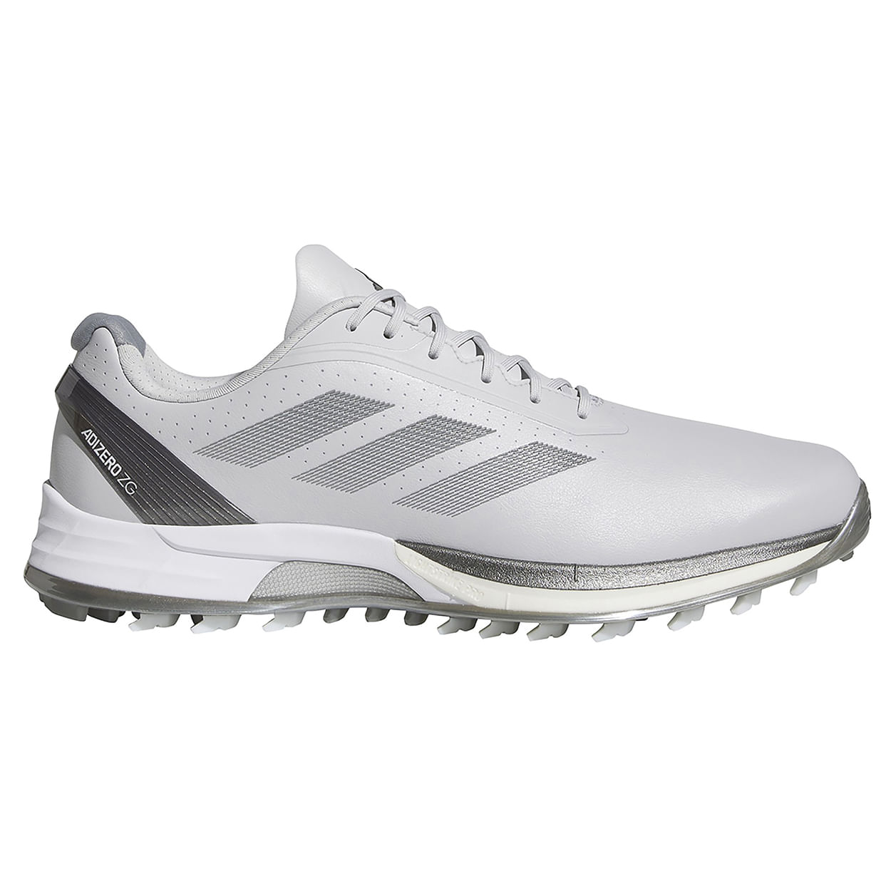 adidas Adizero ZG Spikeless Golf Shoes - Men's - Light Grey / Iron Metallic / Silver - 11