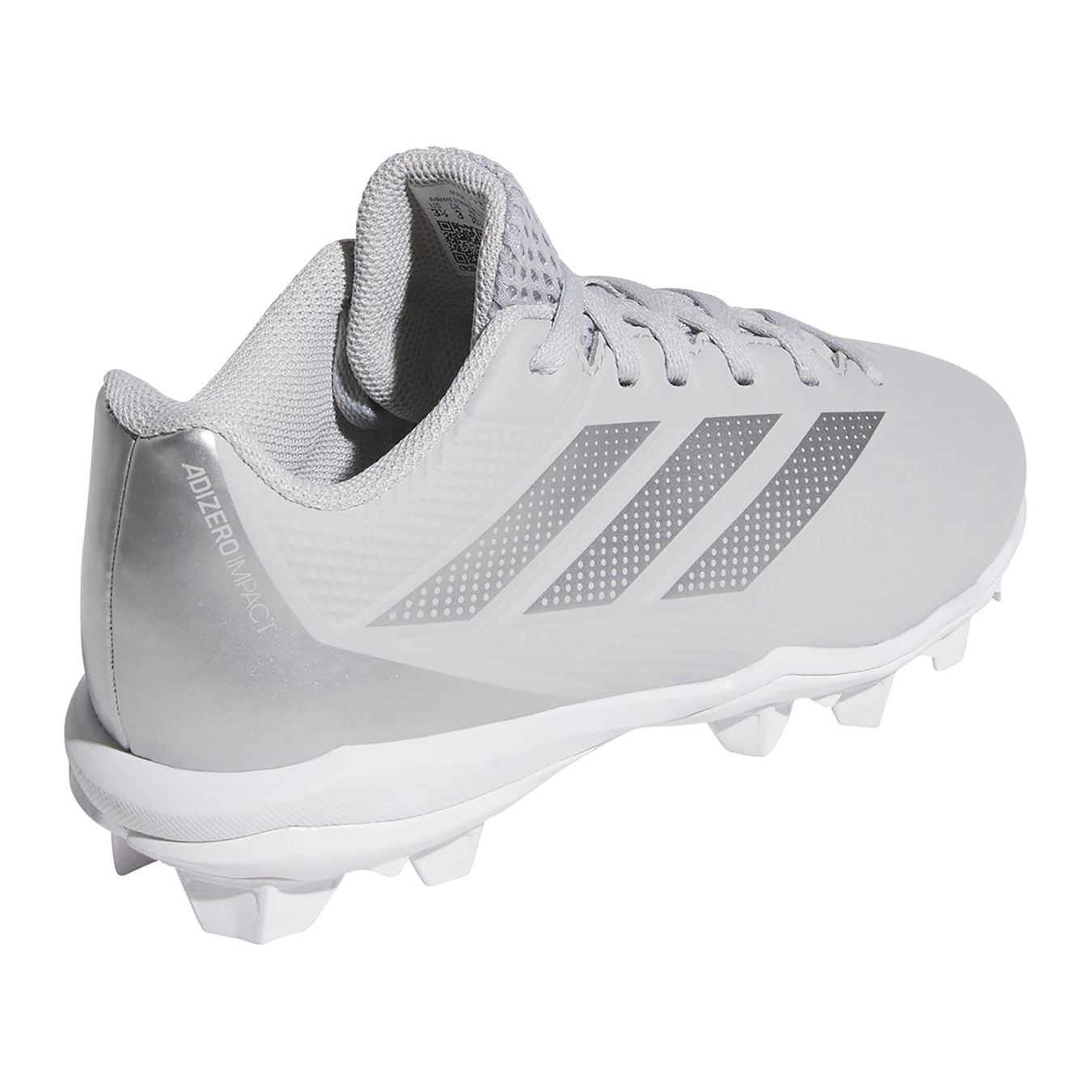 adidas-Adizero-Impact-2.0-Molded-Baseball-Cleat---Kids--Team-Light-Grey---Silver-Metallic---Footwear-White
