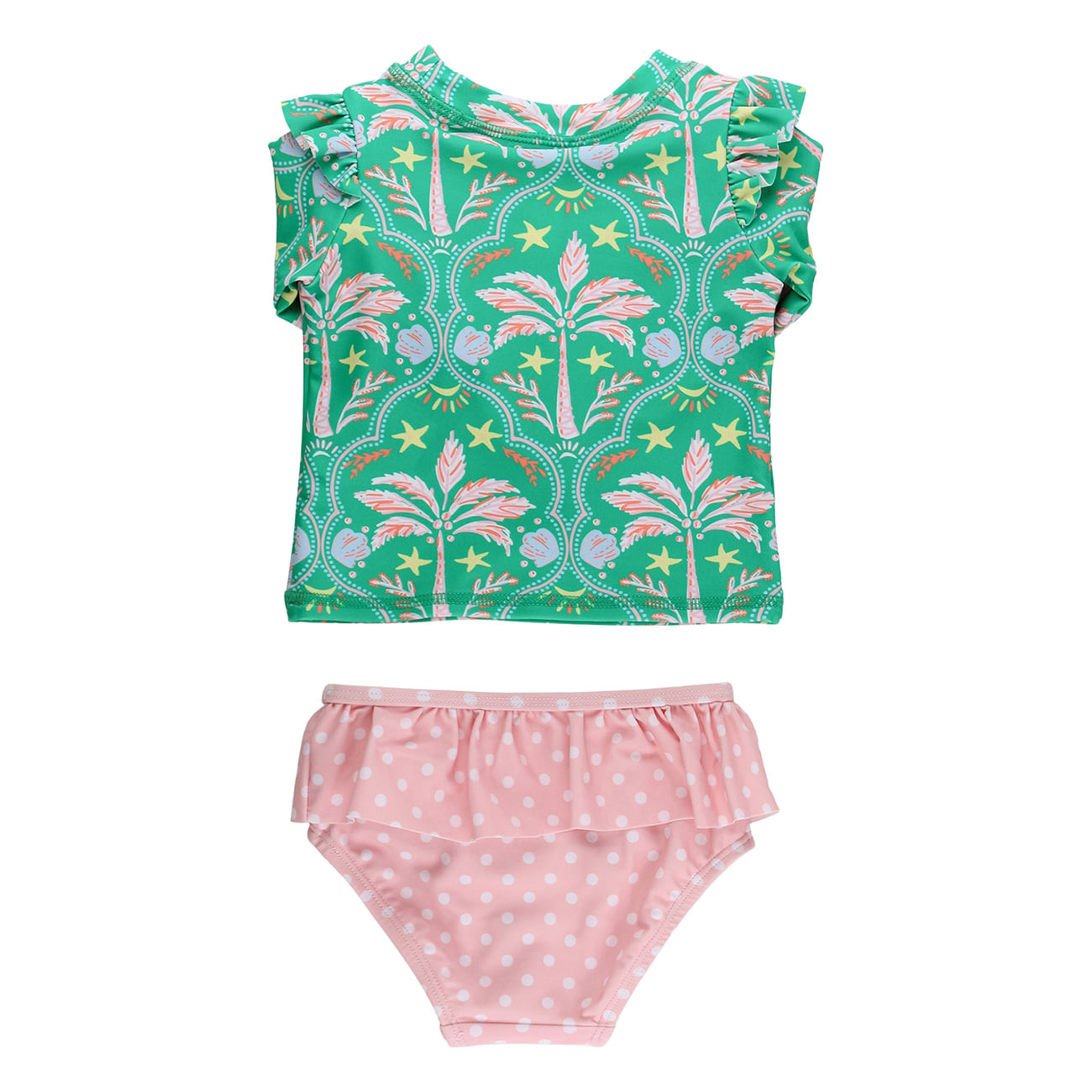 RuffleButts---RuggedButts-Flutter-Rash-Guard-Skirted-2-Piece-Long-Sleeve-Swimsuit---Girls--Coconut-Cabana