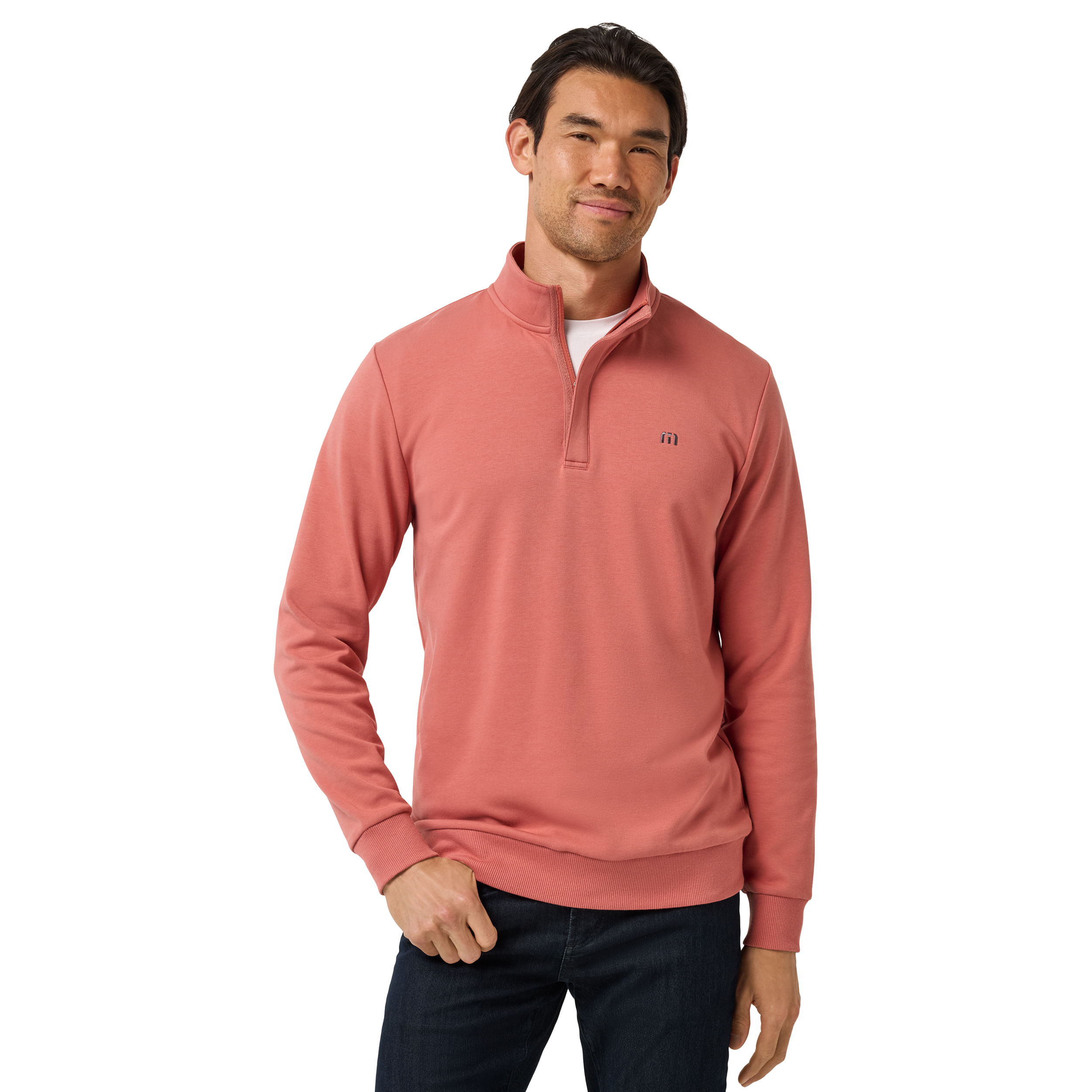 TravisMathew-Cloud-Quarter-Zip-2.0-Pullover---Men-s-Brick-Dust