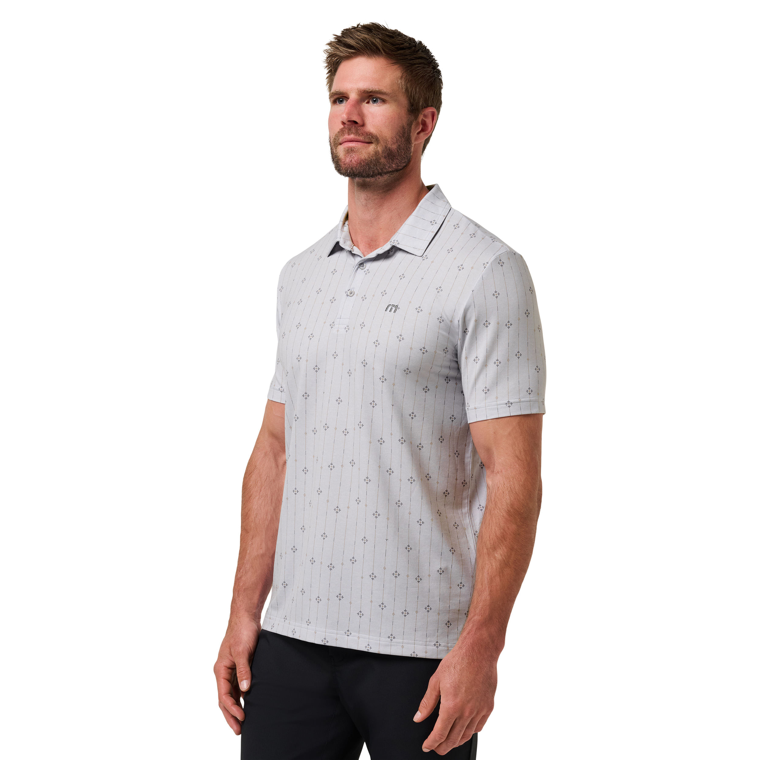 TravisMathew Featherweight Deco Polo - Men's - Heather Light Grey L