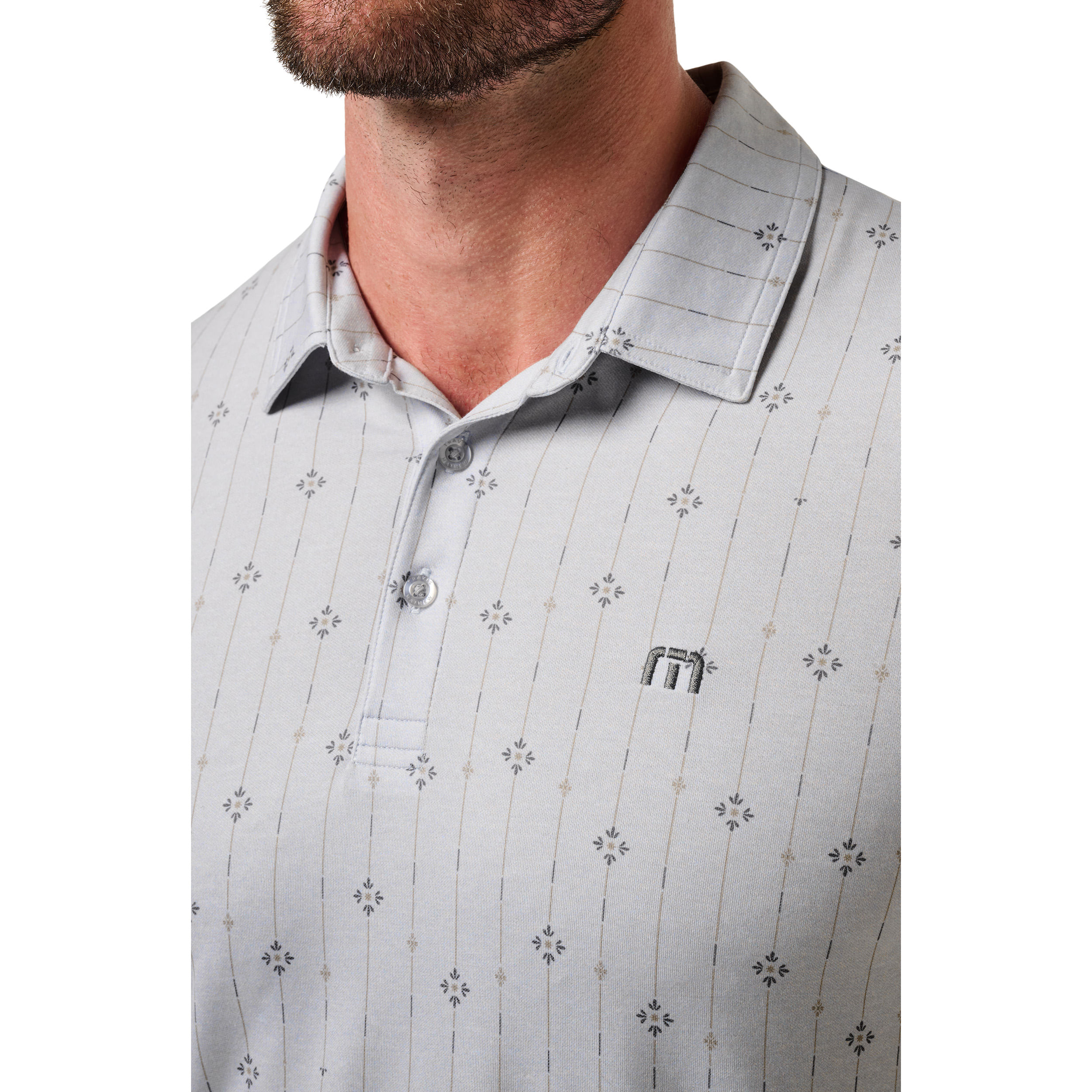 TravisMathew Featherweight Deco Polo - Men's - Heather Light Grey L