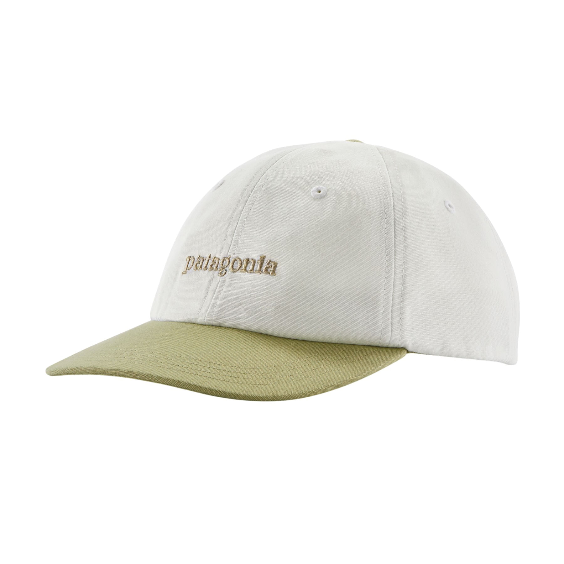 Patagonia-Fitz-Roy-Icon-Trad-Cap-Text-Logo---Birch-White-w-Gumtree-Green