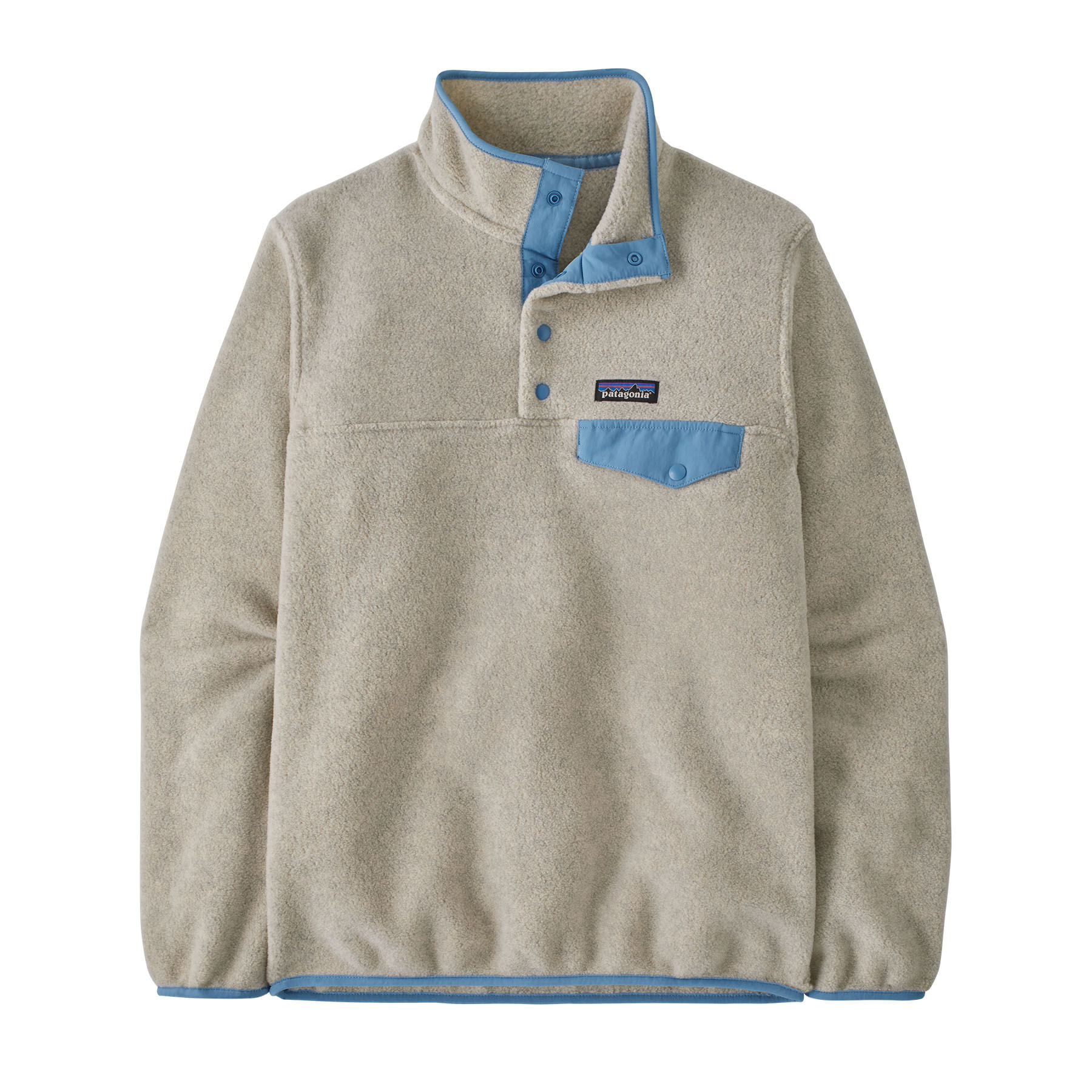 Patagonia-Lightweight-Synchilla-Snap-T-Fleece-Pullover---Women-s-Oatmeal-Heather---Shore-Blue