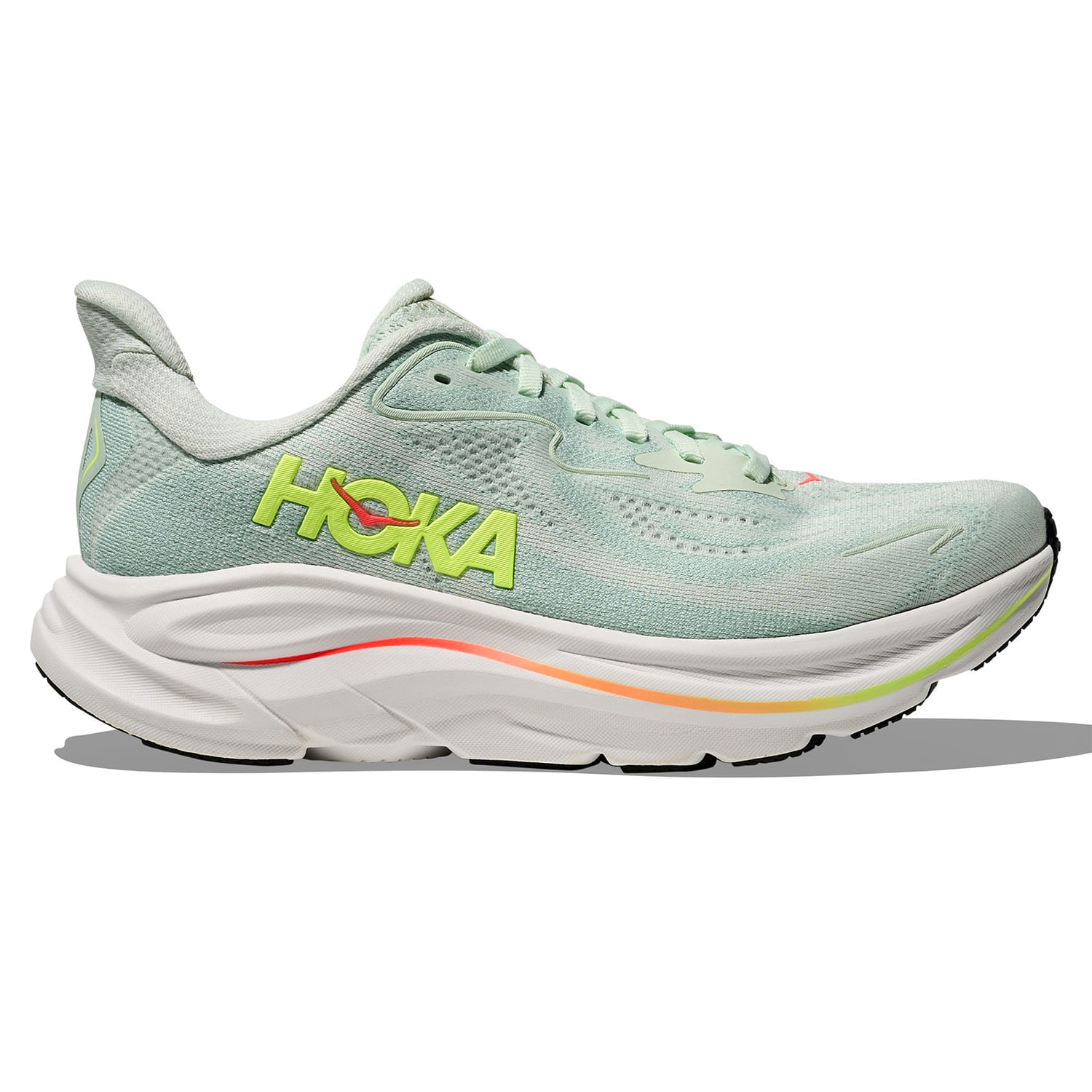 HOKA-Clifton-10-Running-Shoe---Women-s-Sea-Glass---Neon-Flame