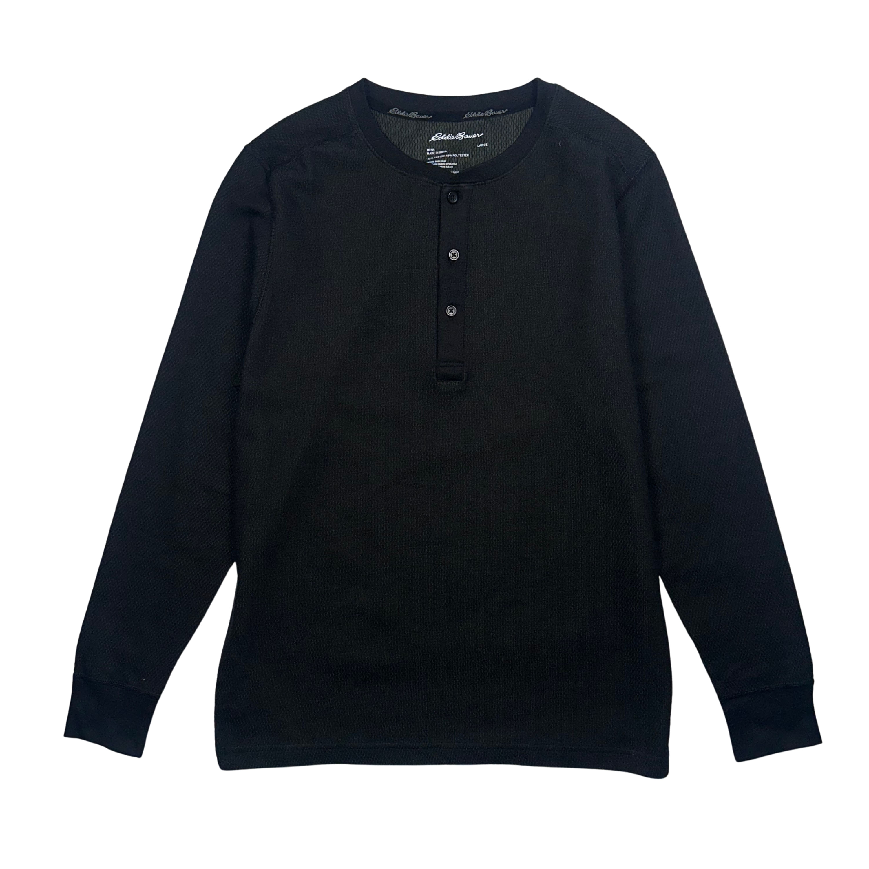 Eddie-Bauer-Midweight-Waffle-Henley-Top---Men-s-Black