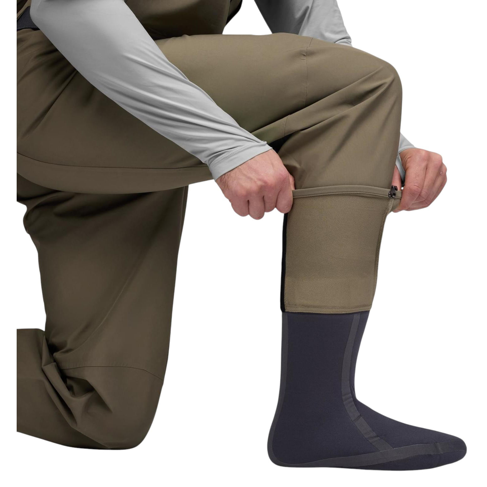SITKA-Crosscurrent-Zip-GTX-Stockingfoot-Wader-Bark-Brown