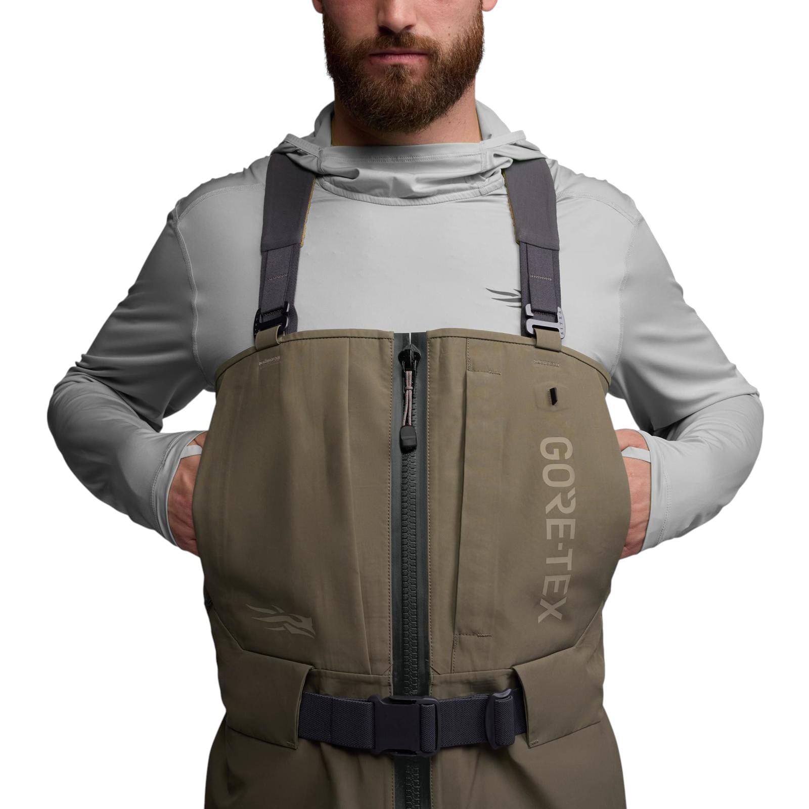 SITKA-Crosscurrent-Zip-GTX-Stockingfoot-Wader-Bark-Brown