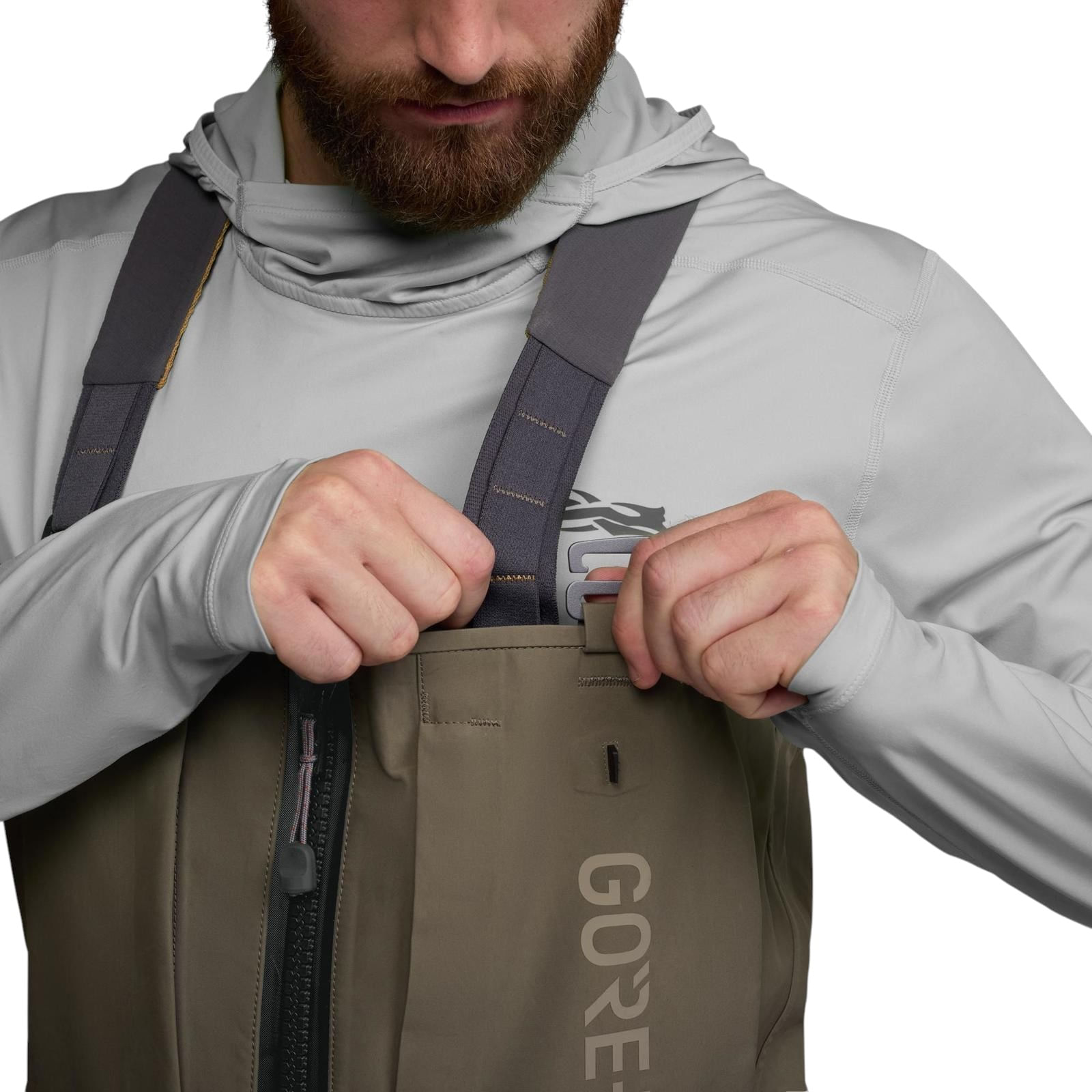 SITKA-Crosscurrent-Zip-GTX-Stockingfoot-Wader-Bark-Brown