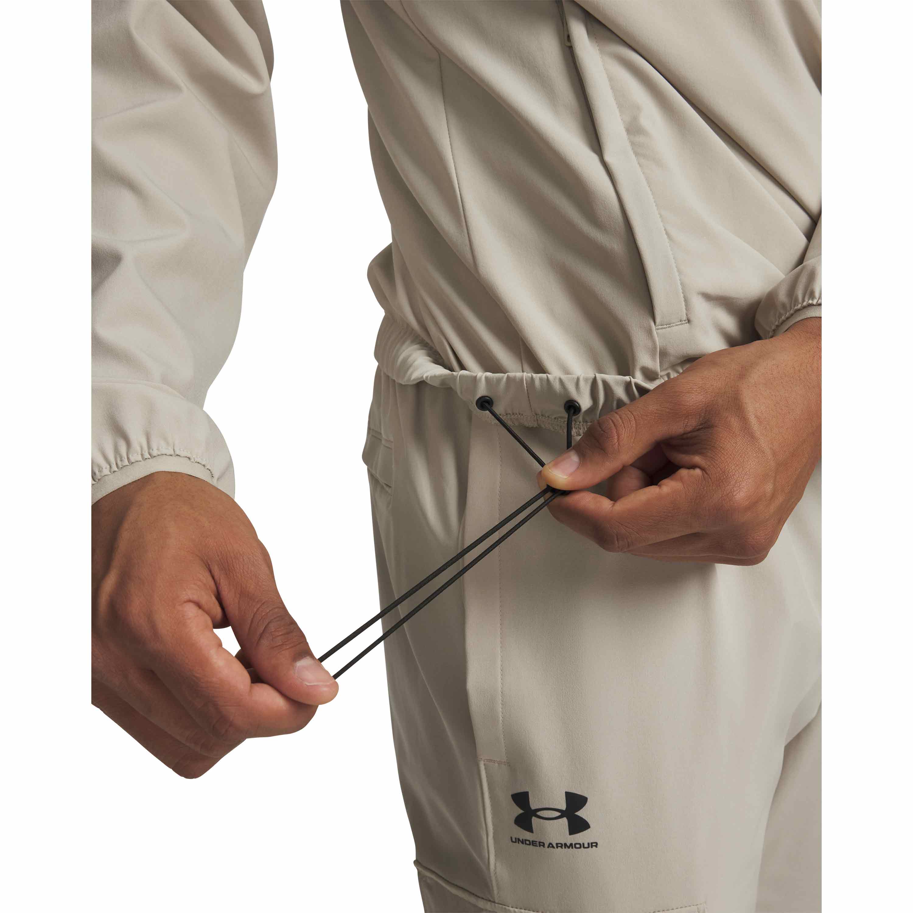Under Armour UA Vibe Stretch Woven Anorak Jacket - Men's - Khaki Base / Black L