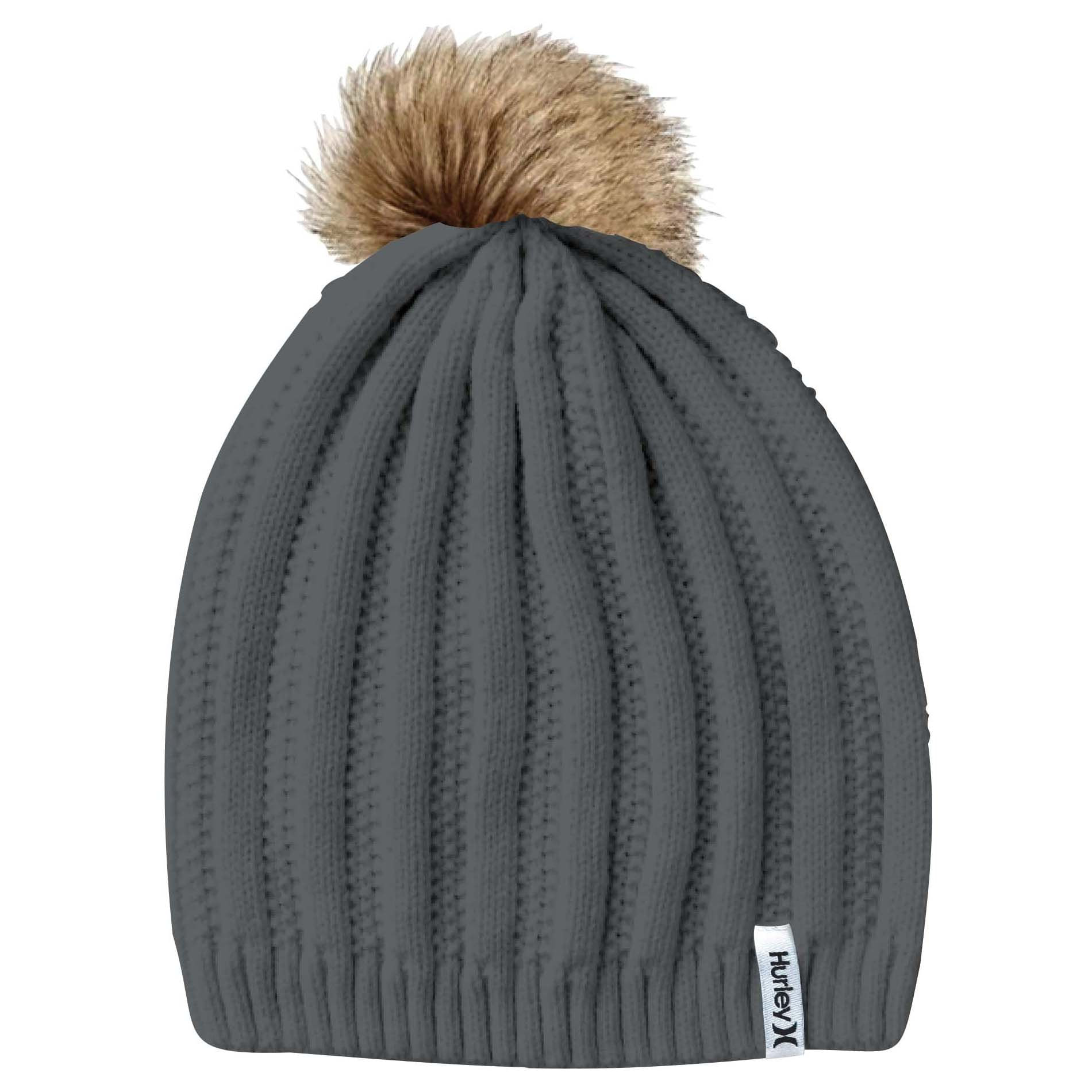 Hurley-Helena-Pom-Beanie---Women-s-Dark-Grey