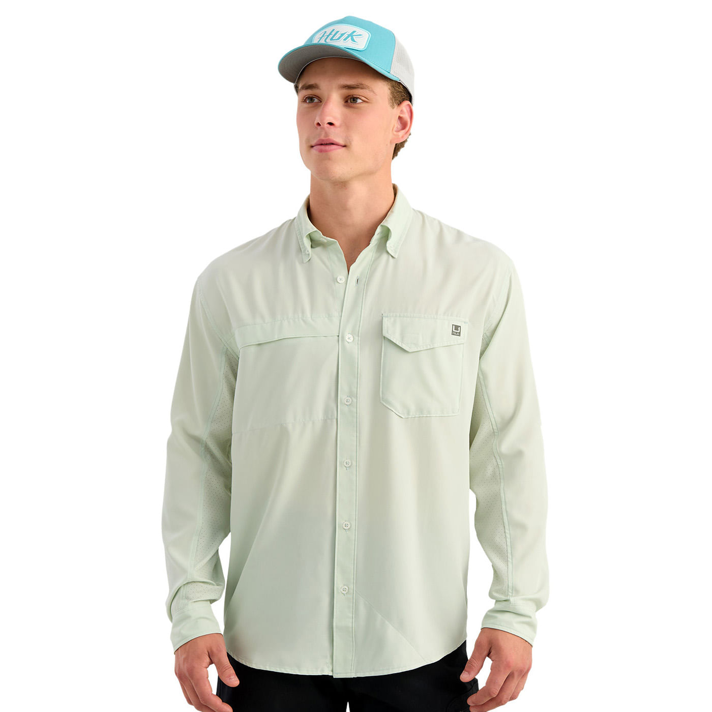 Huk-Tide-Point-Long-Sleeve-Shirt---Men-s-Pale-Algae