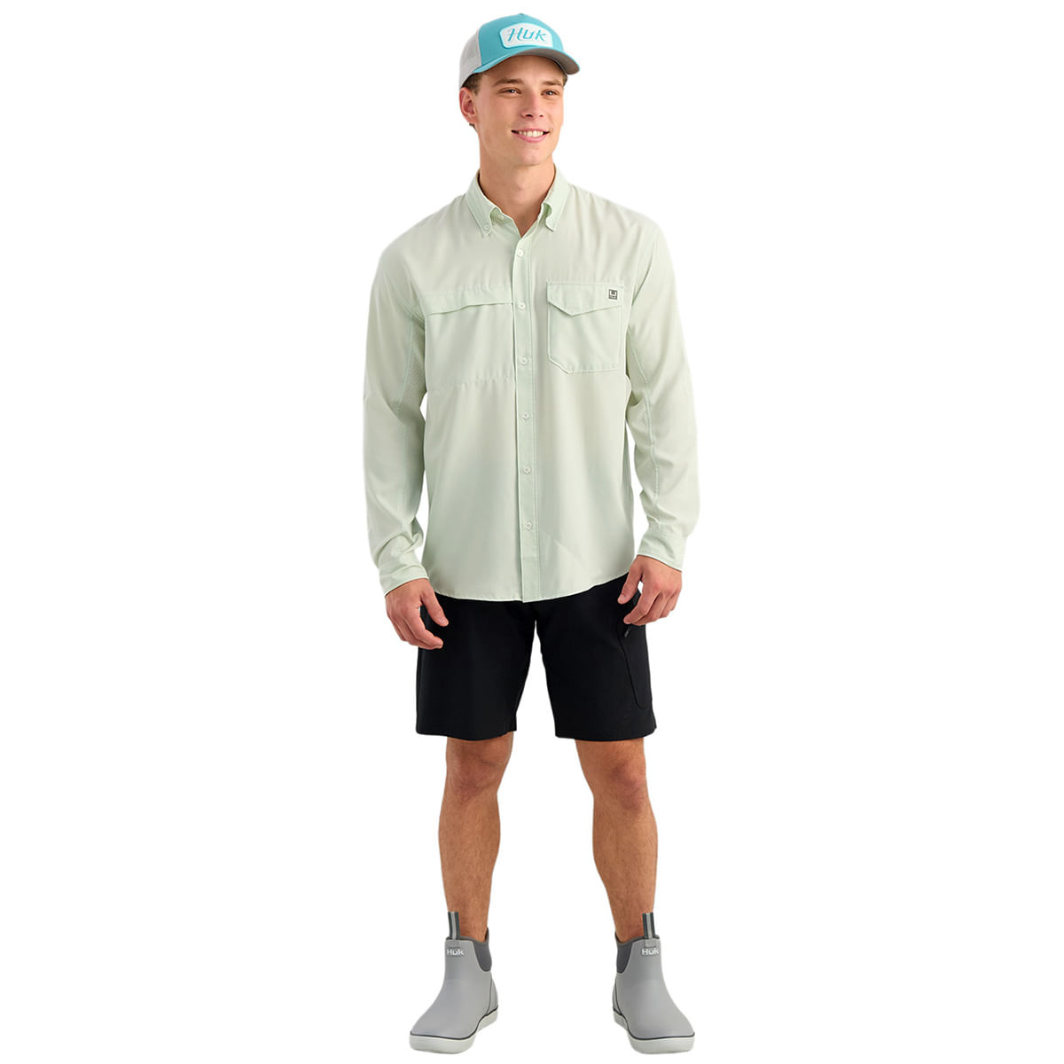 Huk-Tide-Point-Long-Sleeve-Shirt---Men-s-Pale-Algae