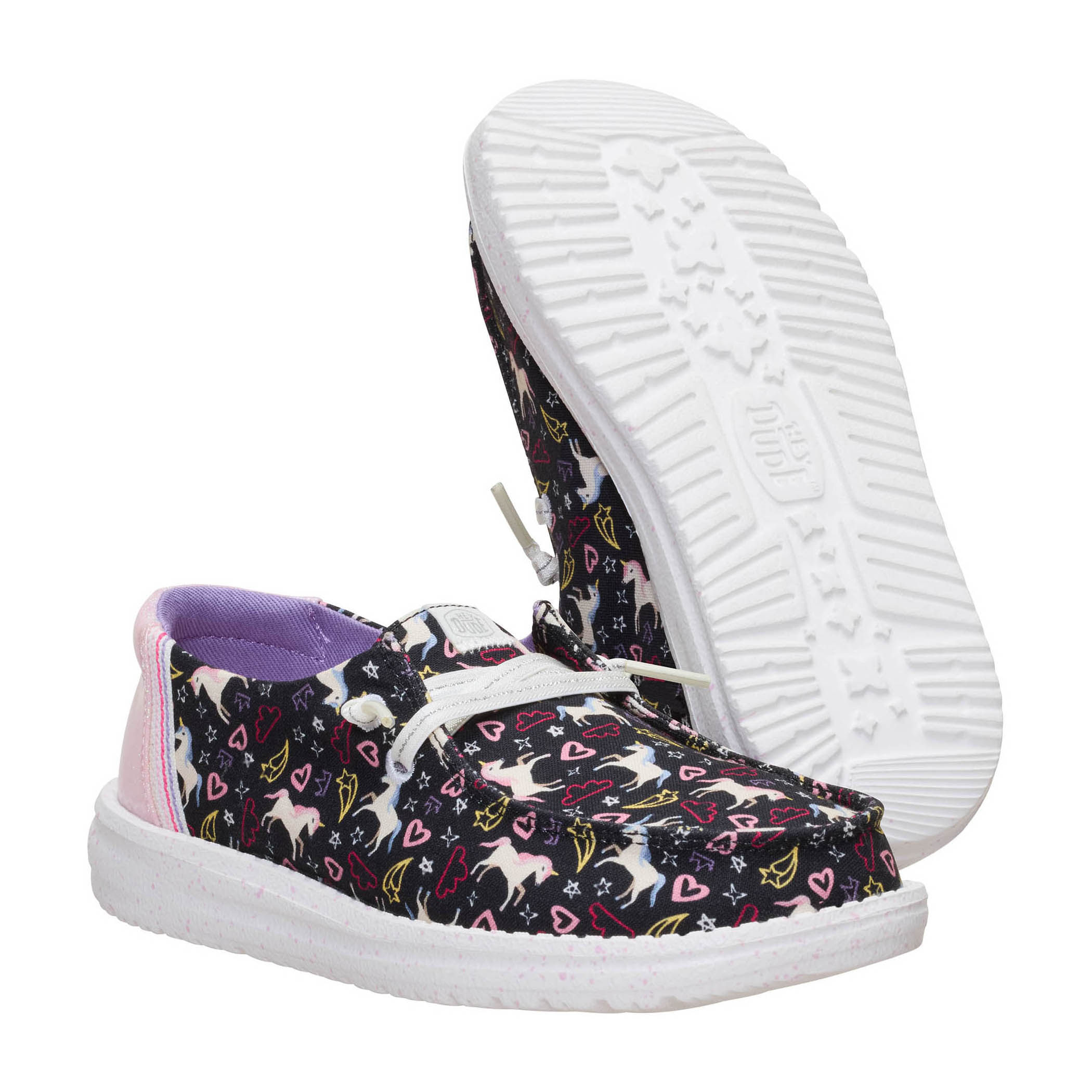 Hey Dude Wendy Unicorn Stars Shoe - Kids' - Black, Multi 11C – image 3 of 8