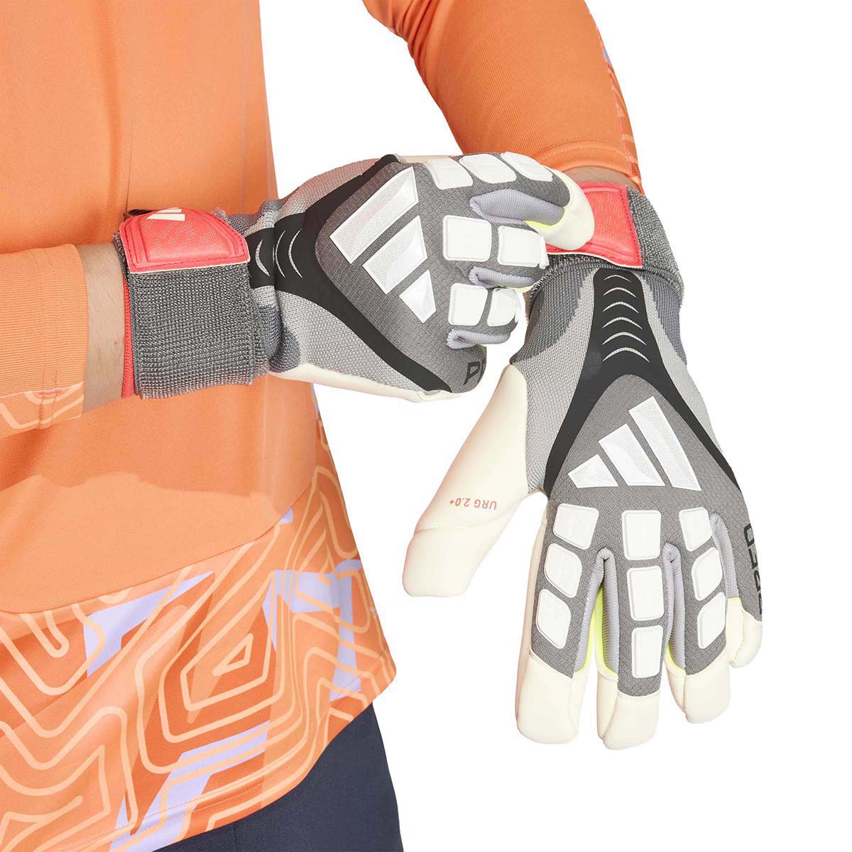 adidas Pro Predator Hybrid Goalkeeper Glove - Iron Metallic / Black / Lucid Red 9